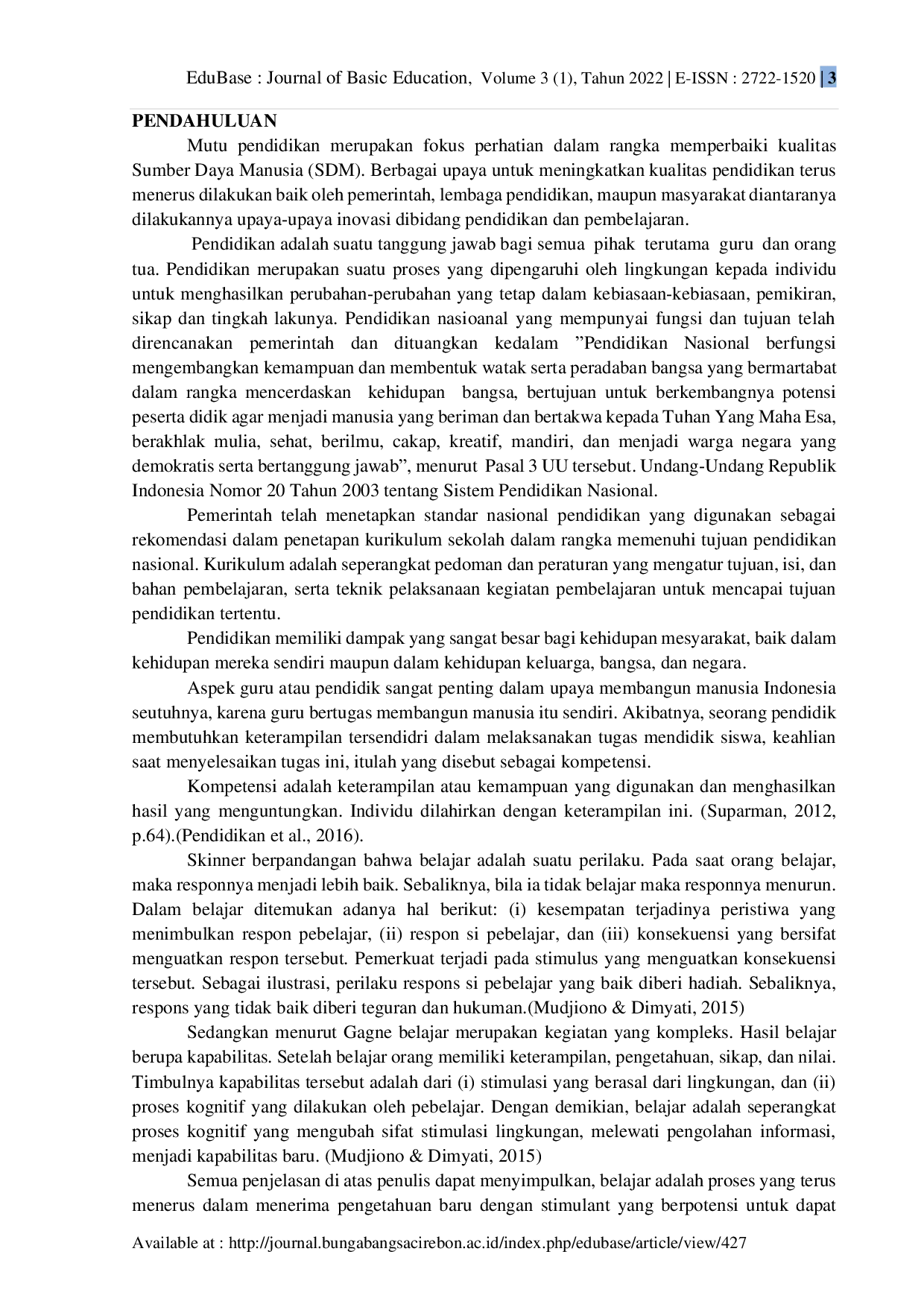 JURIS Efektifitas Model Pembelajaran Talking Stick dalam Pembelajaran Bahasa Indonesia