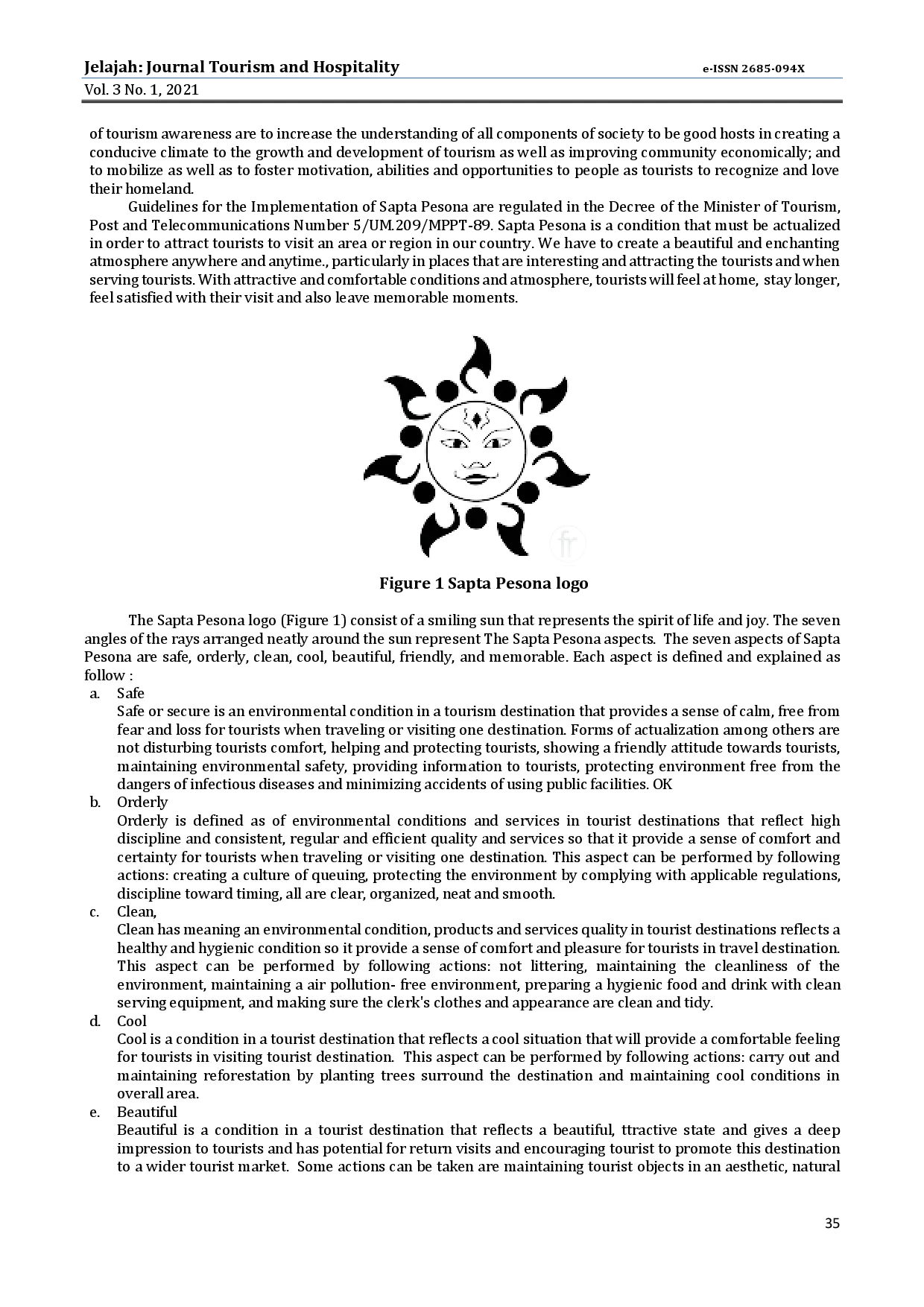 juris Implementation and Tourist Perception of Sapta Pesona at Taman Kupu Kupu Sukajadi Tourism Village Bogor