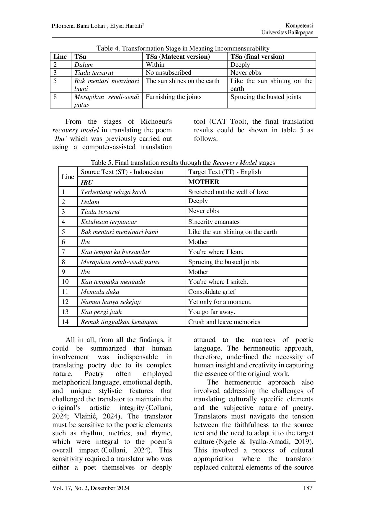 JURIS Hermeneutics and Technology Poetry Translation with CAT Tool