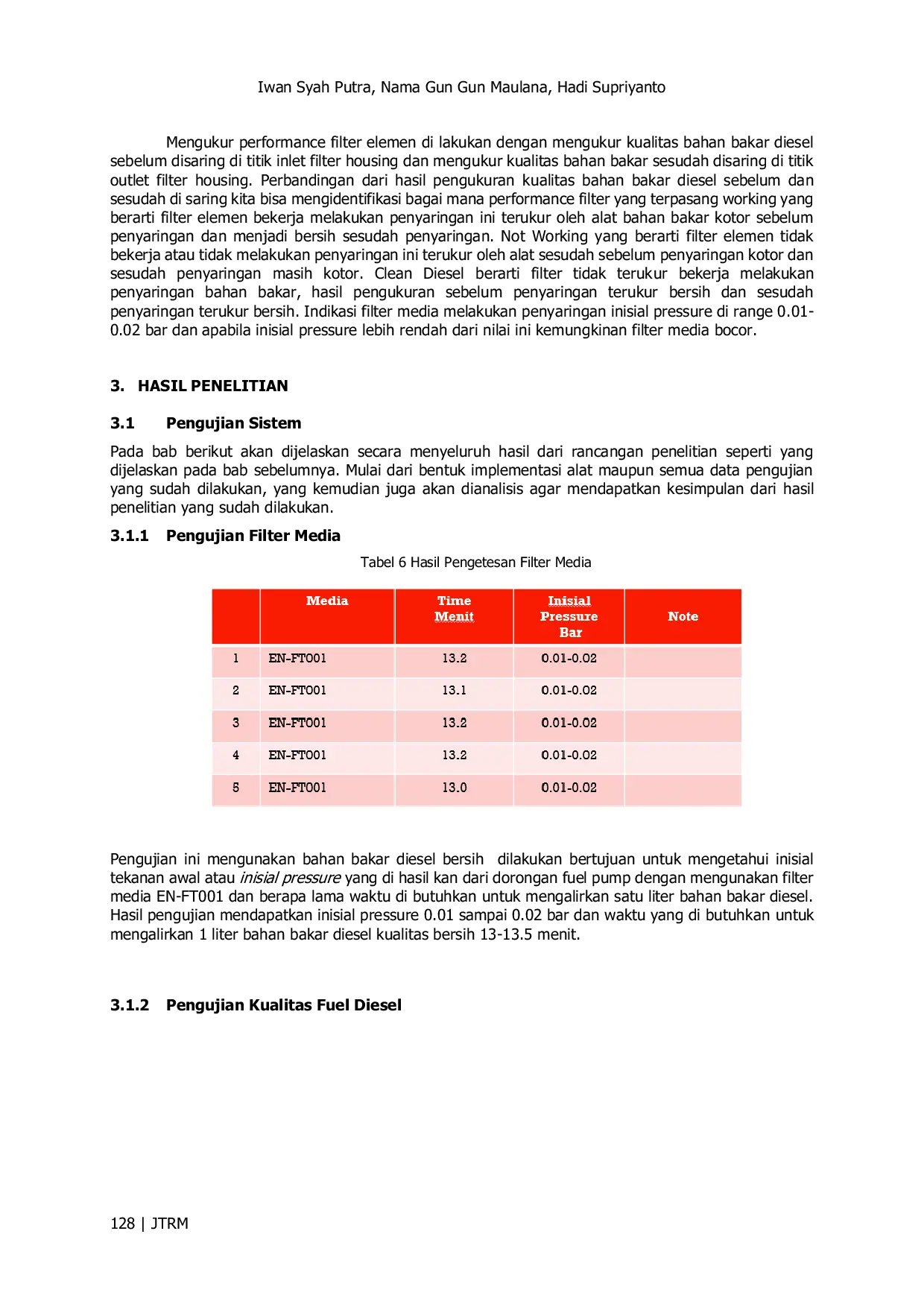 JURIS Alat Pengukur Kualitas Bahan Bakar Diesel Dan Kinerja Filter Elemen
