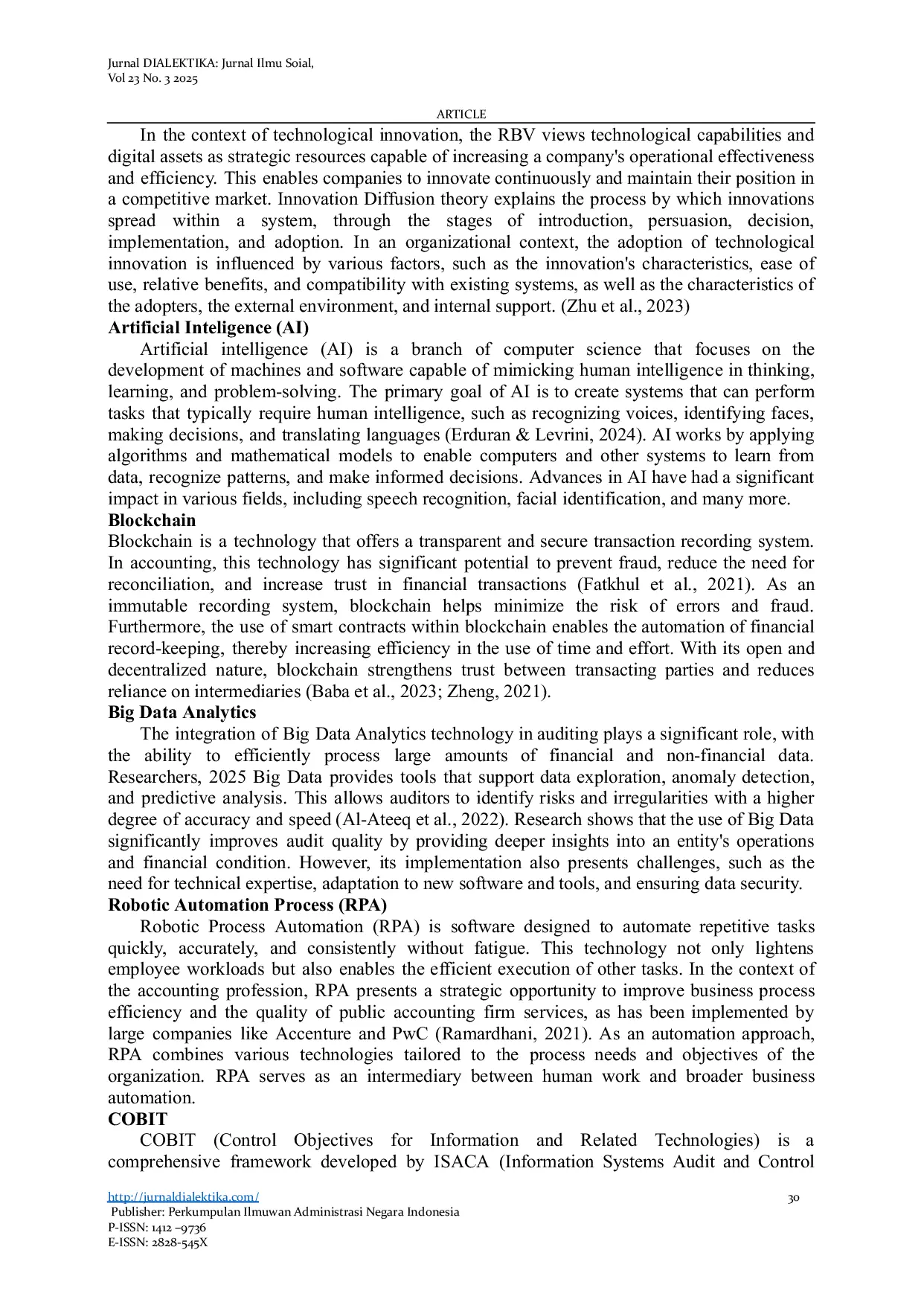 JURIS Analysis of Innovation Technology Implementation and Risk Based Internal Audits on Company Performance Optimization Case Study of a Listed State BUMN Bank