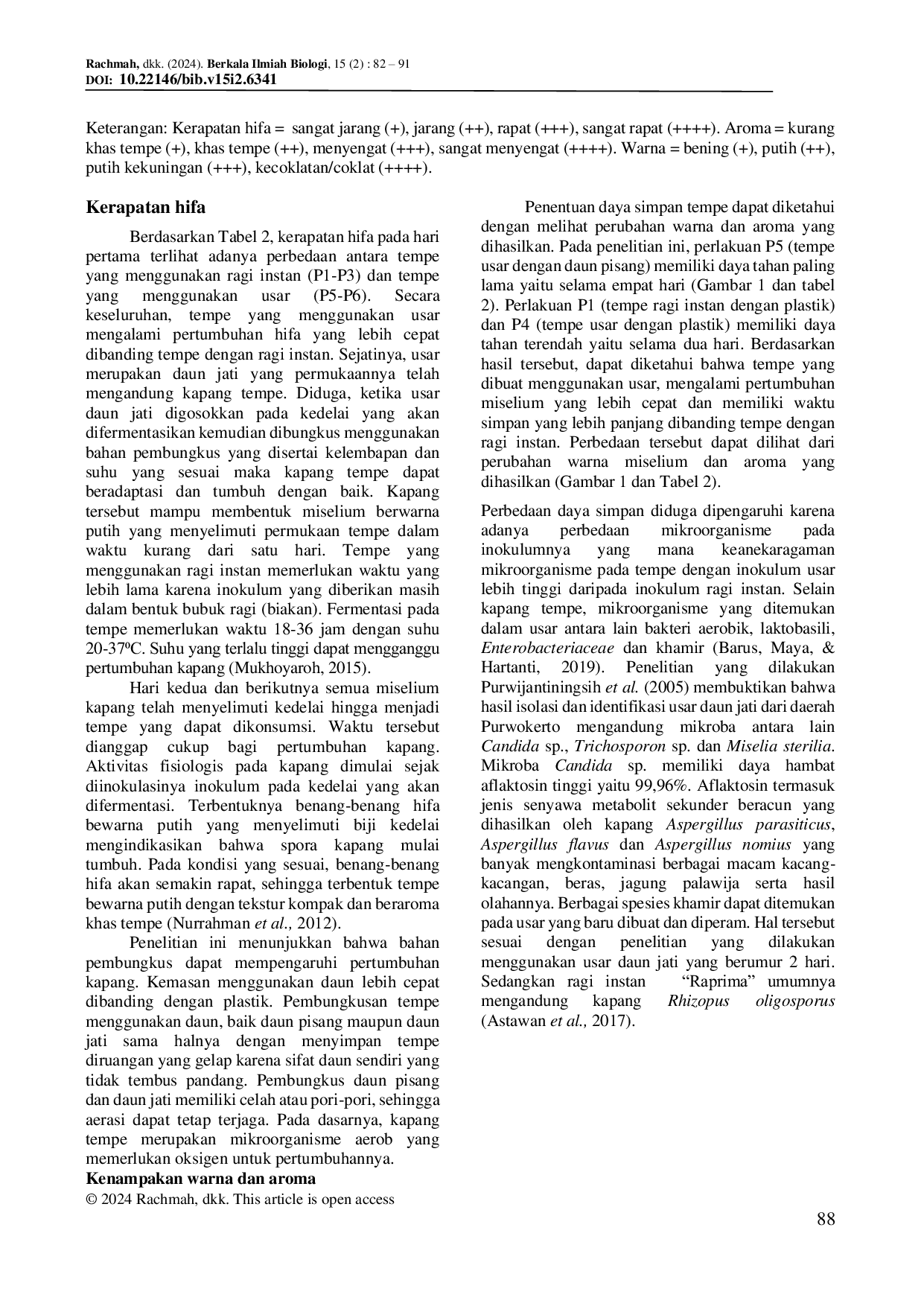 JURIS Yeast and Wrapping Materials on The Quality of Tempeh