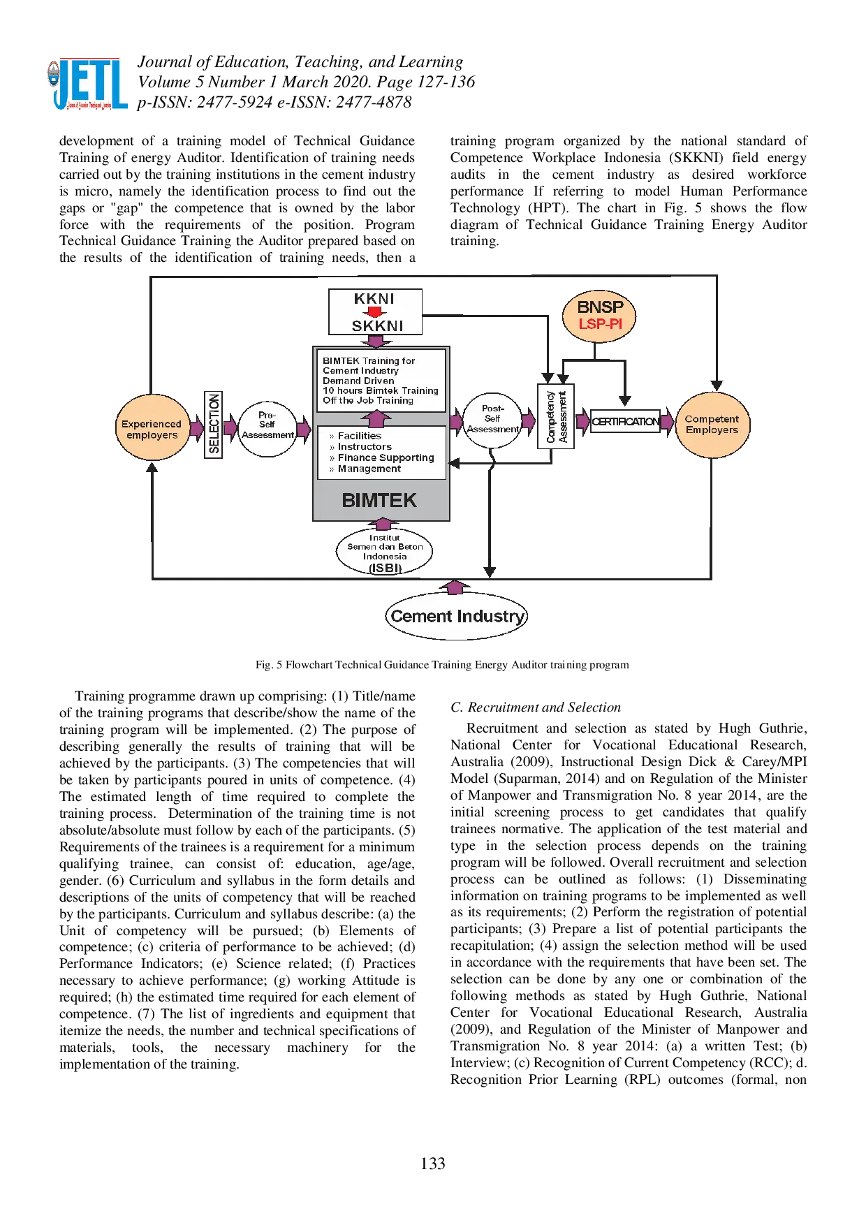 juris The Importance of Training Need Assessment on Competency Based Training of Technical Guidance of Energy Auditor in Cement Industry