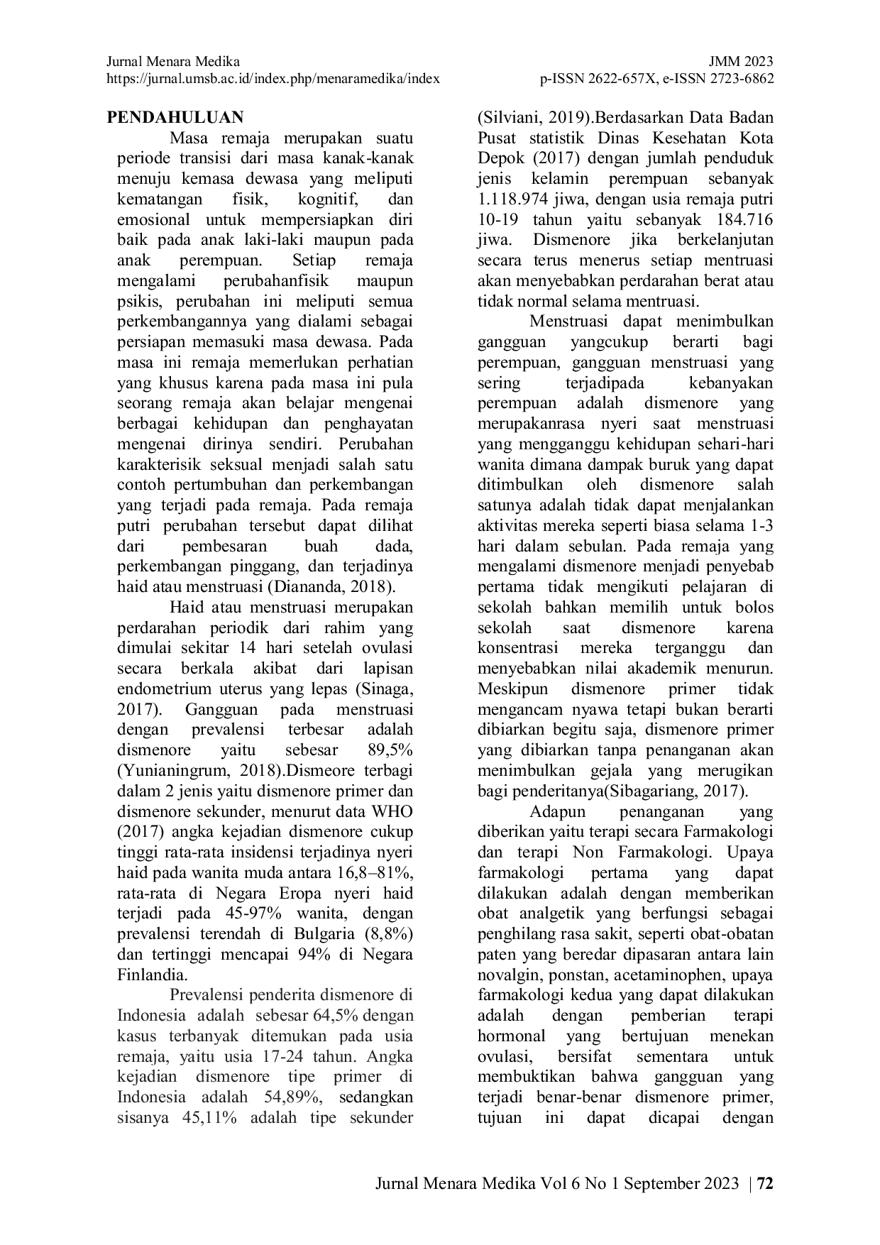JURIS Pengaruh Ekstrak Kayu Manis Cinnammomum Lauraceae Terhadap Dismenore Pada Siswi Kelas IX