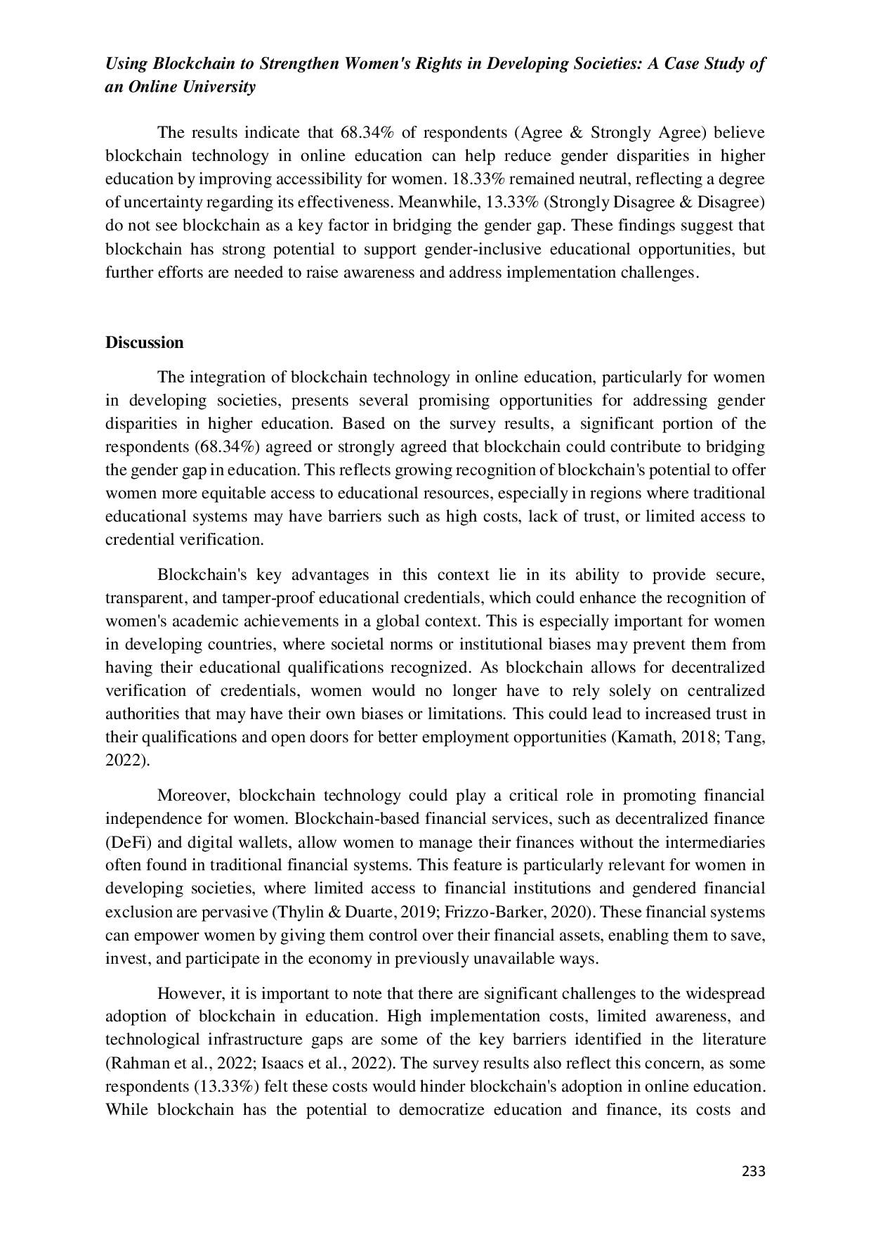 JURIS Using Blockchain to Strengthen Women s Rights in Developing Societies A Case Study of an Online University