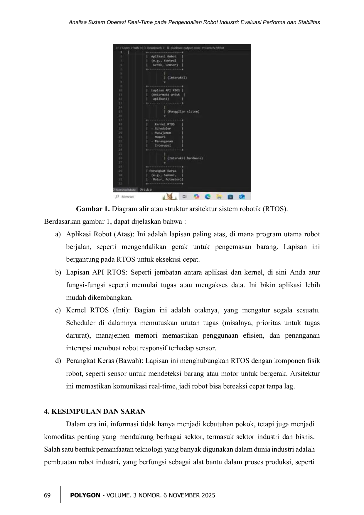 JURIS Analisa Sistem Operasi Real Time pada Pengendalian Robot Industri Evaluasi Performa dan Stabilitas