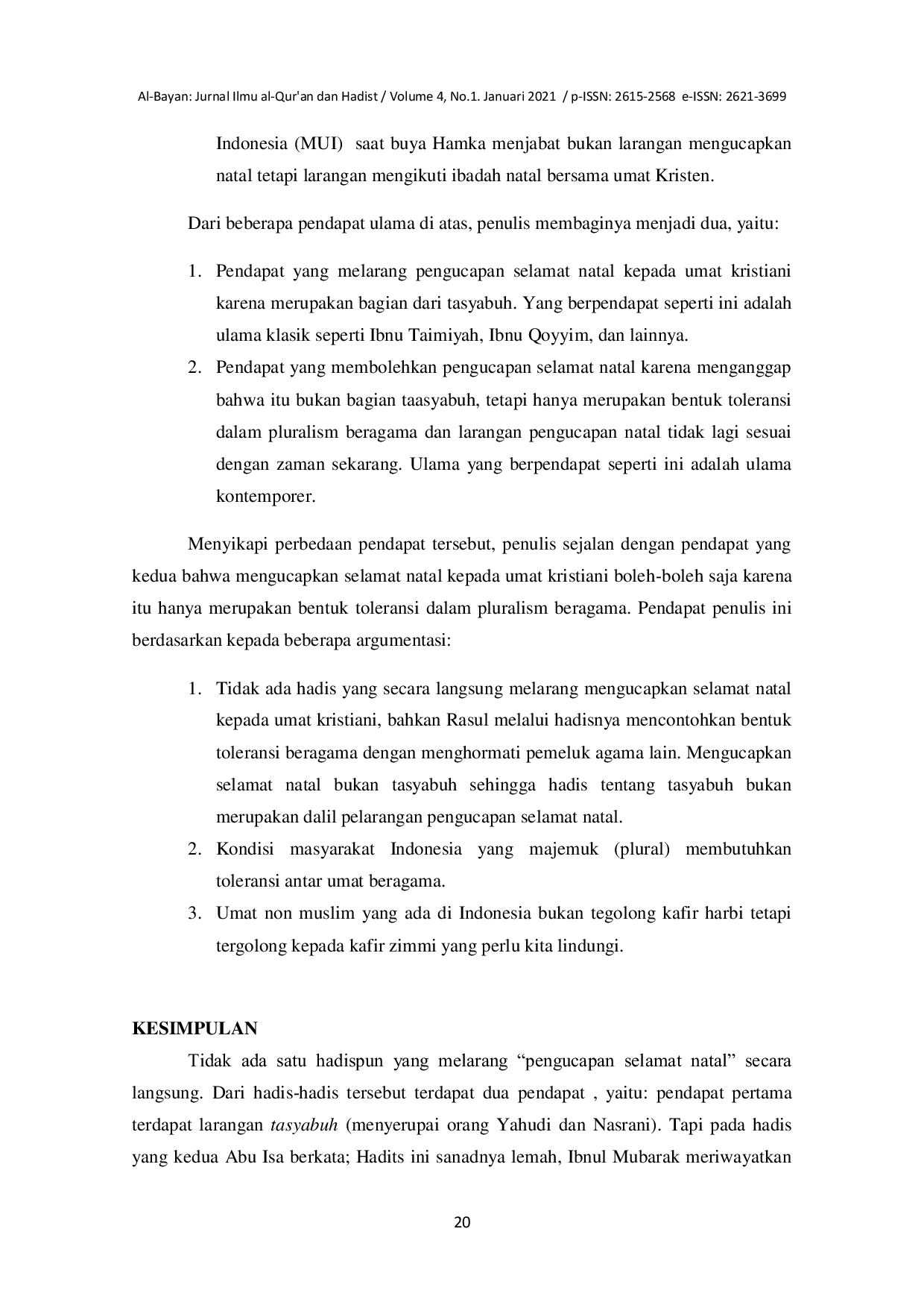 JURIS Plurarisme Beragama Dalam Perspektif Hadist Analisis Hukum Mengucapkan Selamat Natal