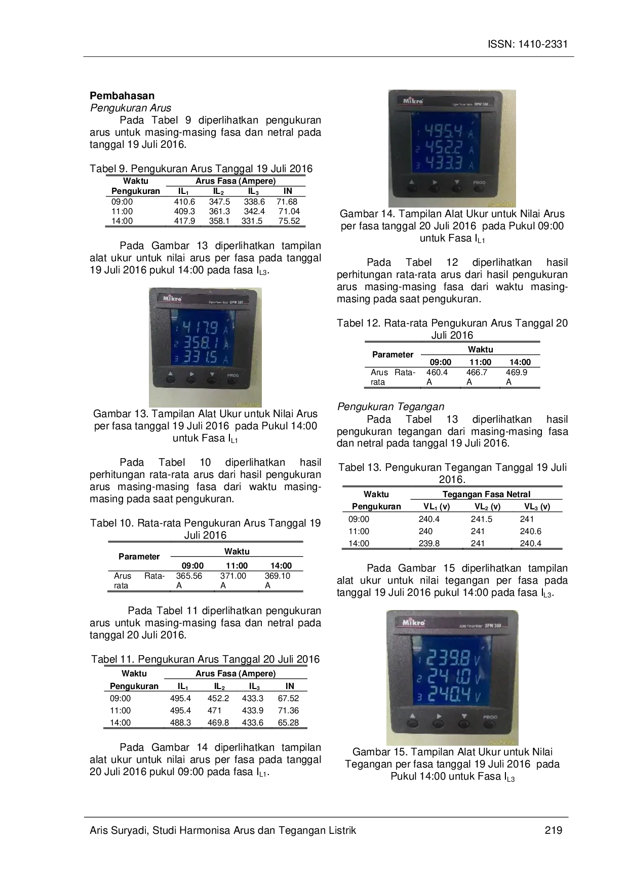 JURIS STUDI HARMONISA ARUS DAN TEGANGAN LISTRIK PADA KAMPUS POLITEKNIK ENJINERING INDORAMA