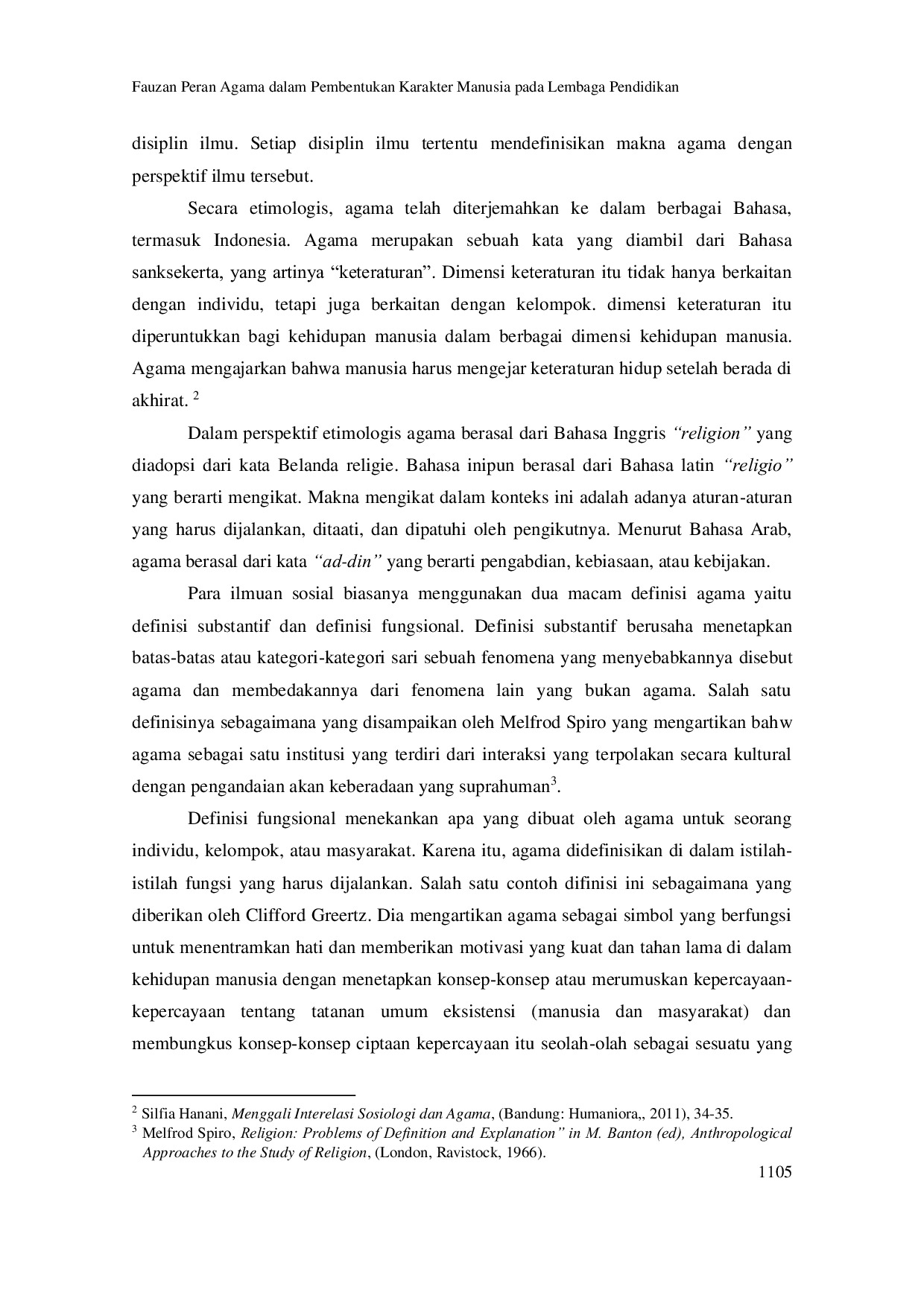 JURIS Peran Agama dalam Pembentukan Karakter pada Lembaga Pendidikan