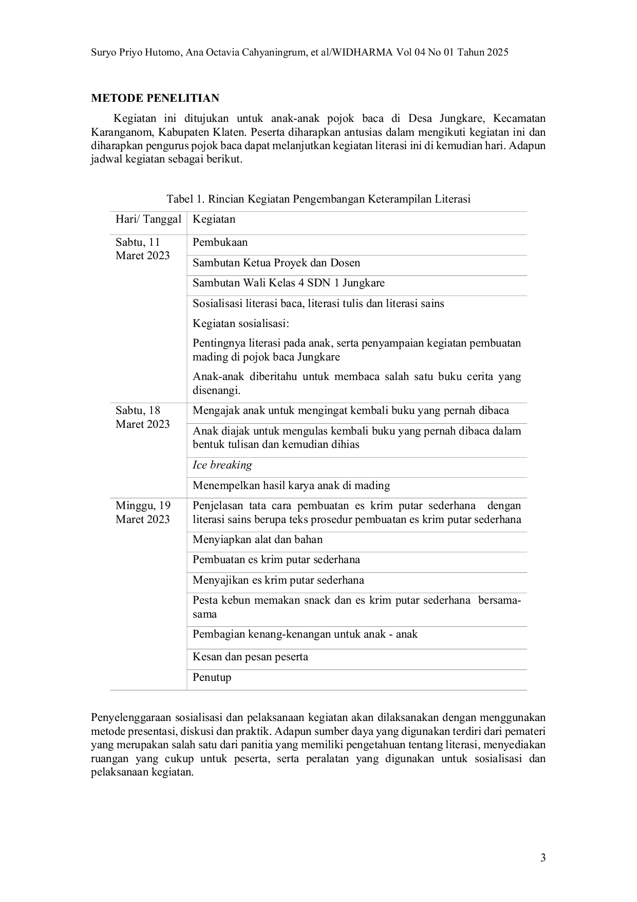 JURIS Pengembangan Pojok Baca Desa Jungkare untuk Meningkatkan Keterampilan Literasi Baca Tulis dan Sains pada Anak