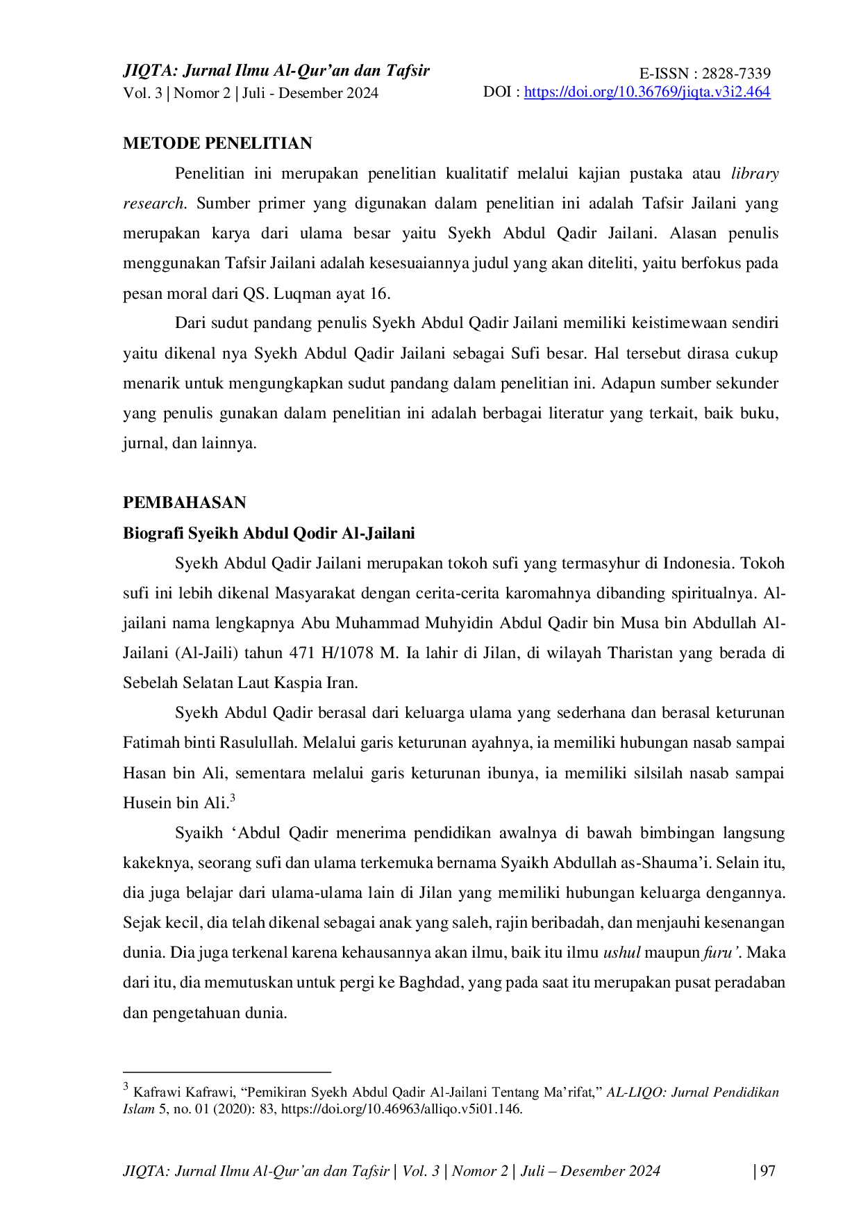 JURIS Pesan Moral Balasan Amal Perbuatan Dalam QS Luqman Ayat 16