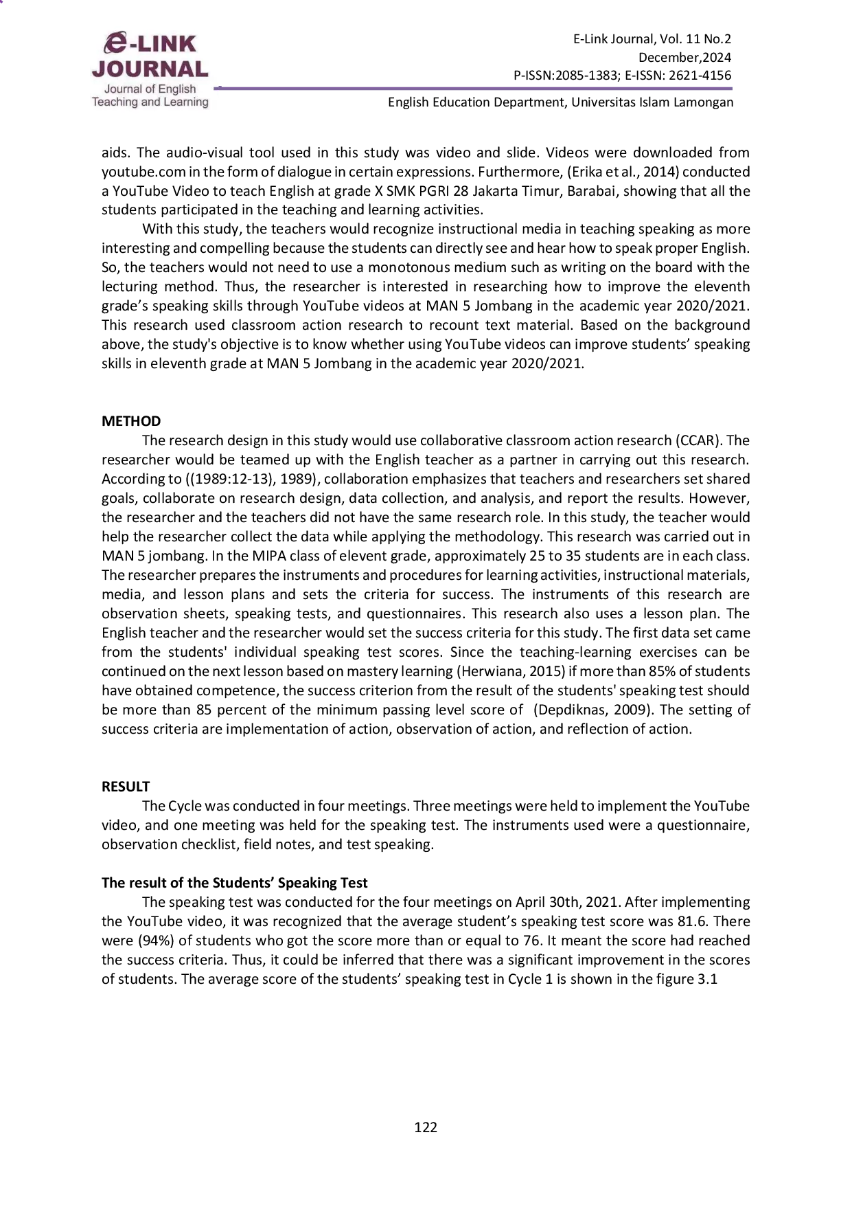 juris Improving Eleventh Grade s Speaking Skill Through Youtube Video at Man 5 Jombang