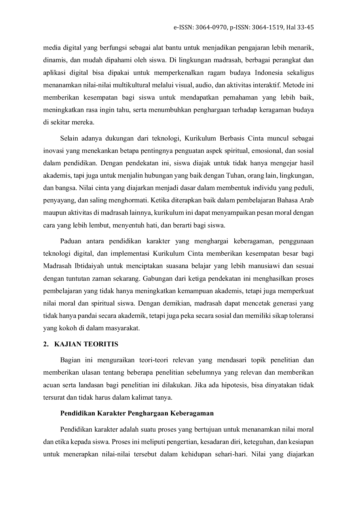 JURIS Karakter Penghargaan Keberagaman Lembaga Pendidikan dan Ilmu Pengetahuan Media Digital Kurikulum Berbasis Cinta Pada Sekolah Madrasah Ibtidaiyah