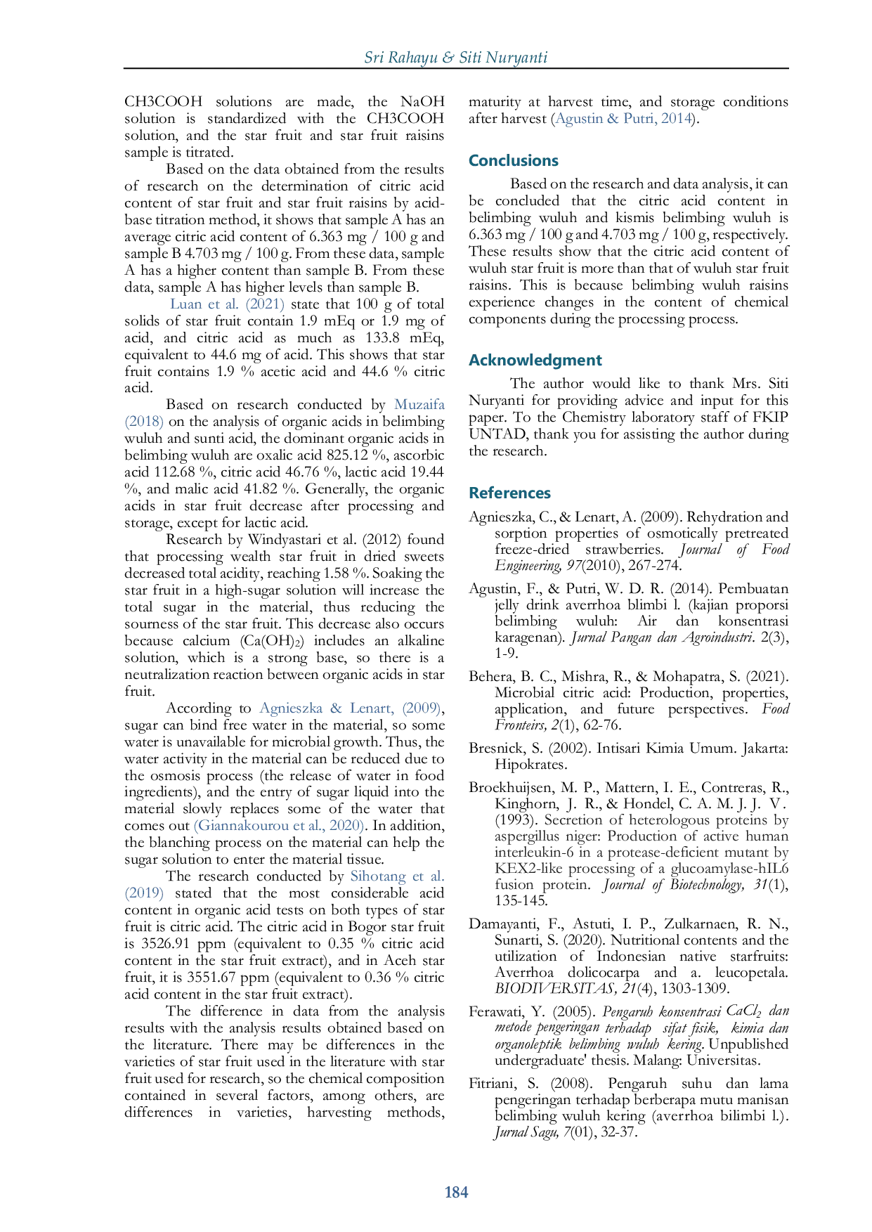 JURIS Penentuan Kadar Asam Sitrat pada Belimbing Wuluh Averrhoa Bilimbi L dan Belimbing Wuluh Kering
