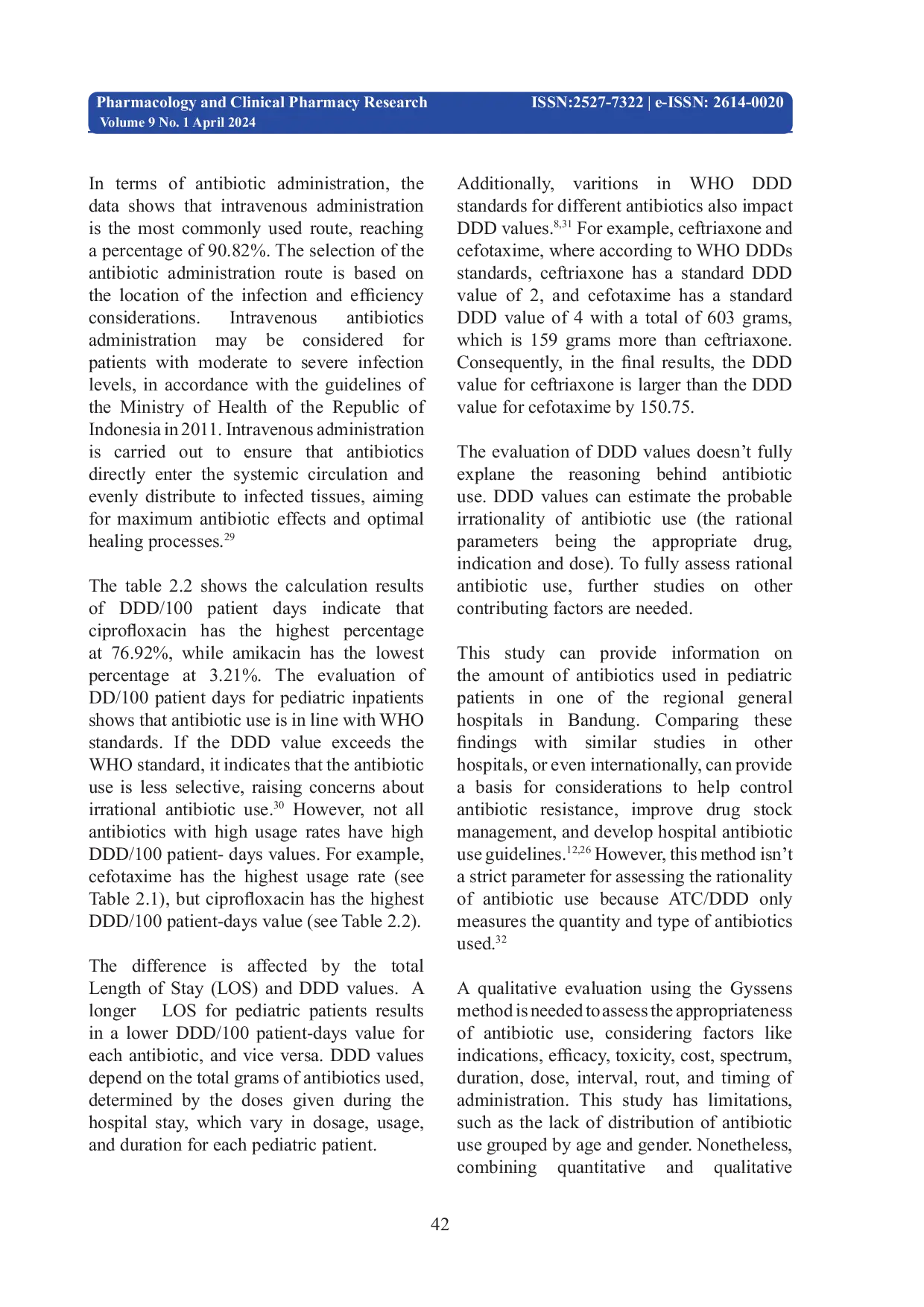 JURIS Evaluation of Antibiotic Use in Pediatric Inpatients at one of Bandung Regional Hospitals in August 2023