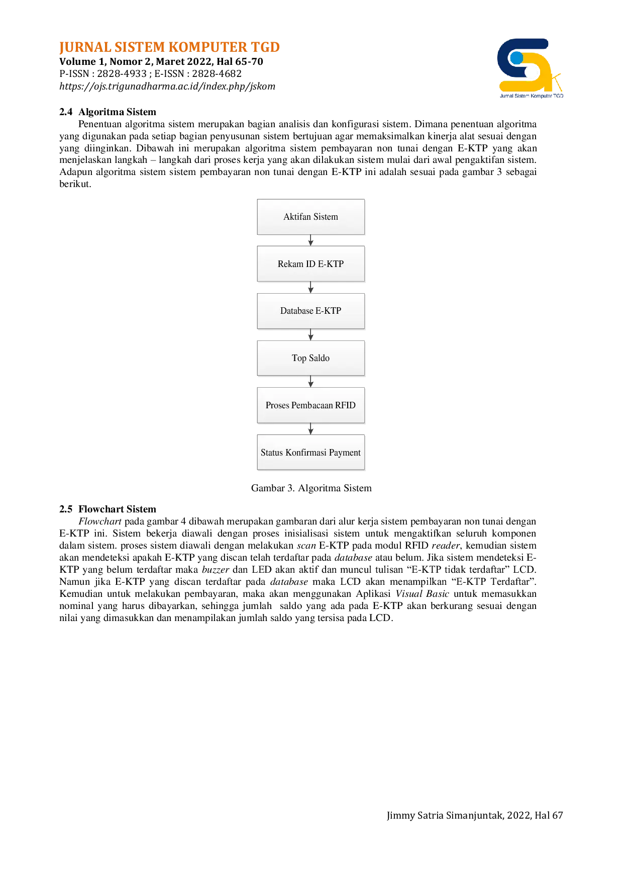 JURIS Sistem Pembayaran Non Tunai Dengan Memanfaatkan E KTP Menggunakan Teknik Simplex Berbasis Arduino