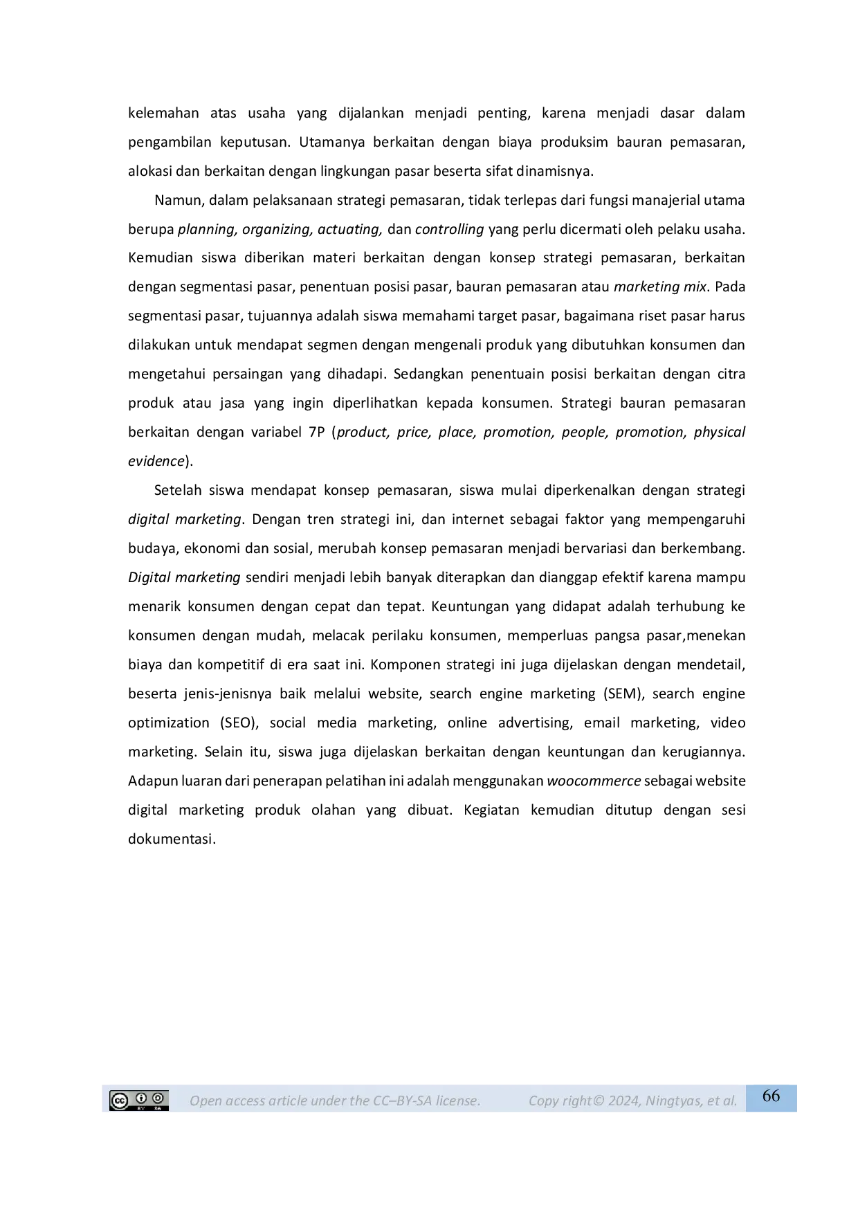 JURIS Pelatihan Strategi Digital Marketing Produk Olahan Pangan Perikanan Pada Siswa Sma Al Islam Krian