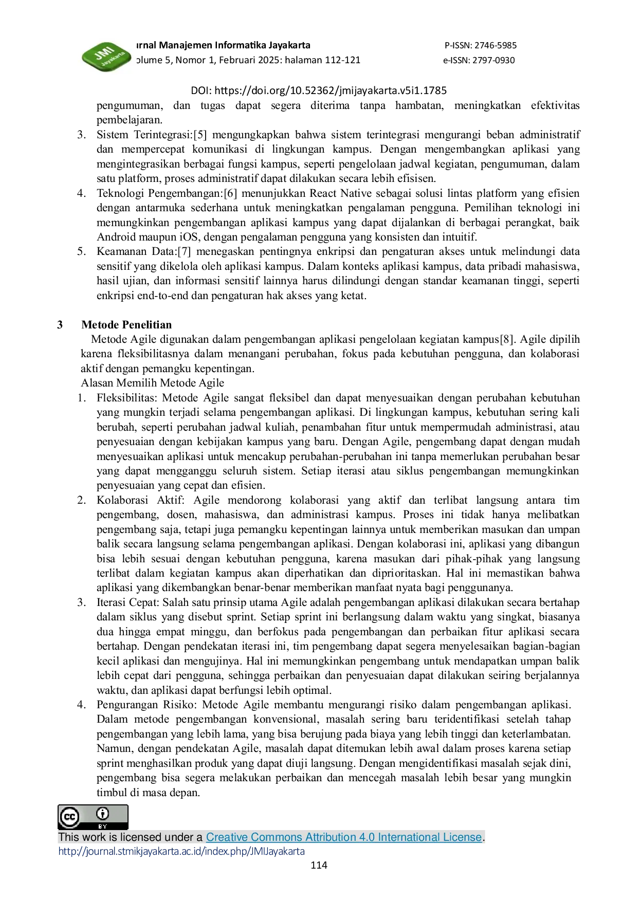 JURIS Aplikasi Pengelolaan Kegiatan Kampus Berbasis Mobile Menggunakan Metode Agile