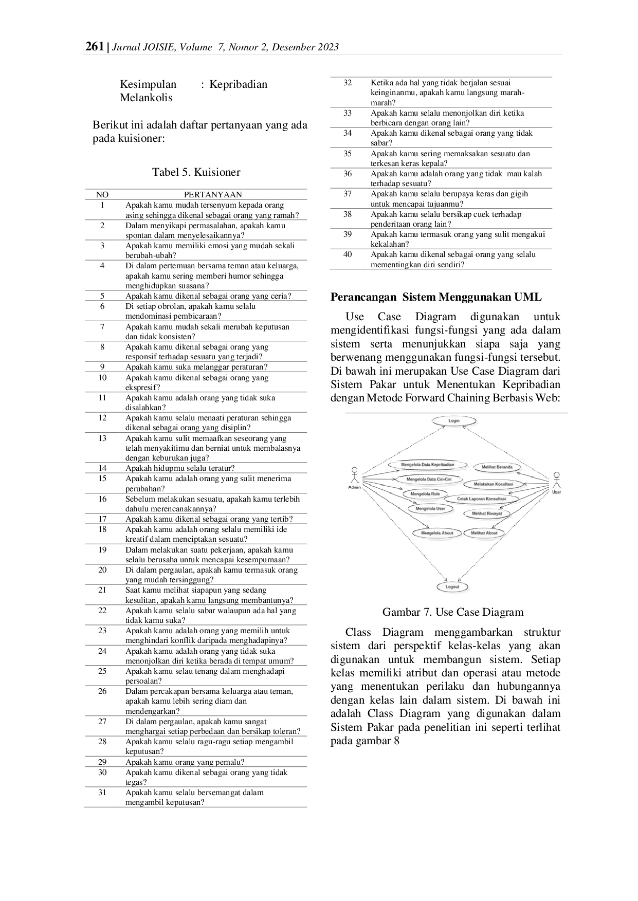 JURIS IMPLEMENTASI METODE FORWARD CHAINING PADA SISTEM PAKAR BERBASIS WEB UNTUK MENENTUKAN TIPE KEPRIBADIAN