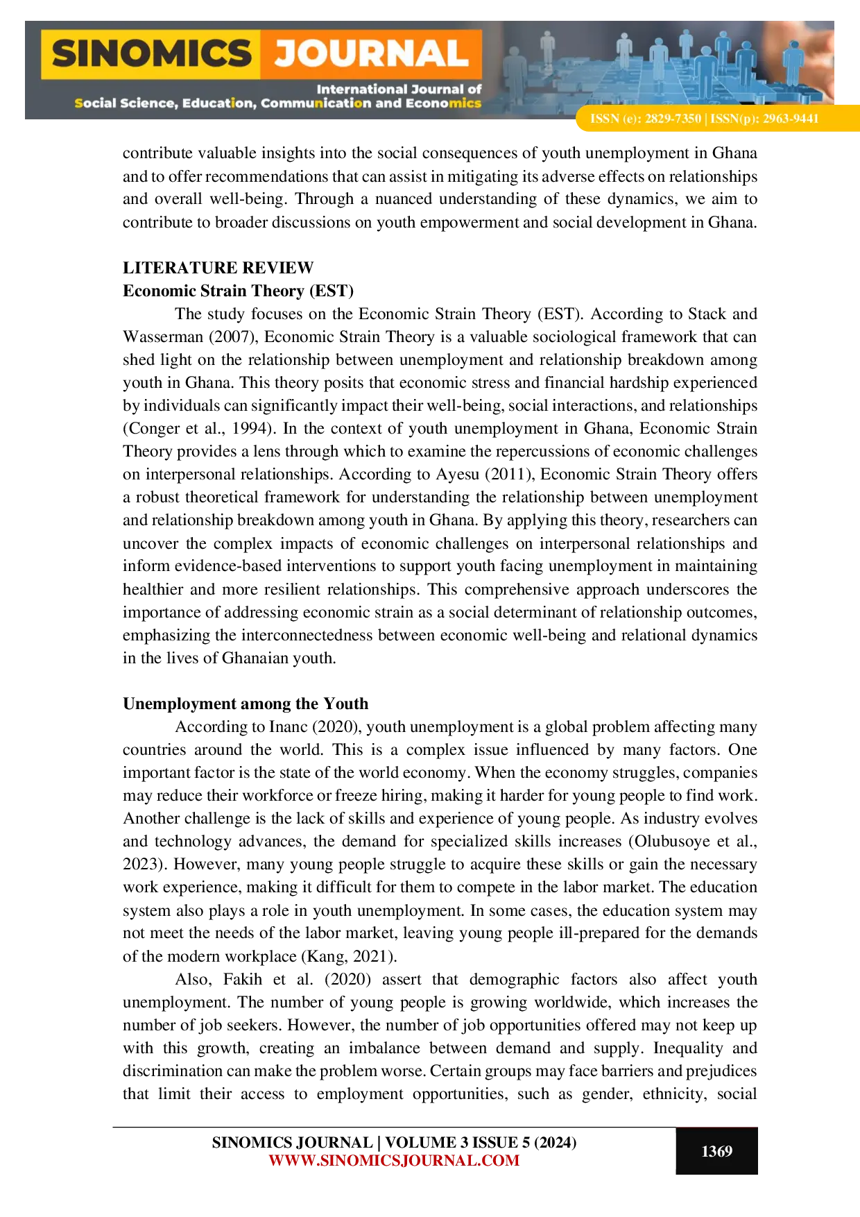 JURIS Investigating the Role of Unemployment on Relationship Breakdown Among the Unemployed Ghanaian Youth