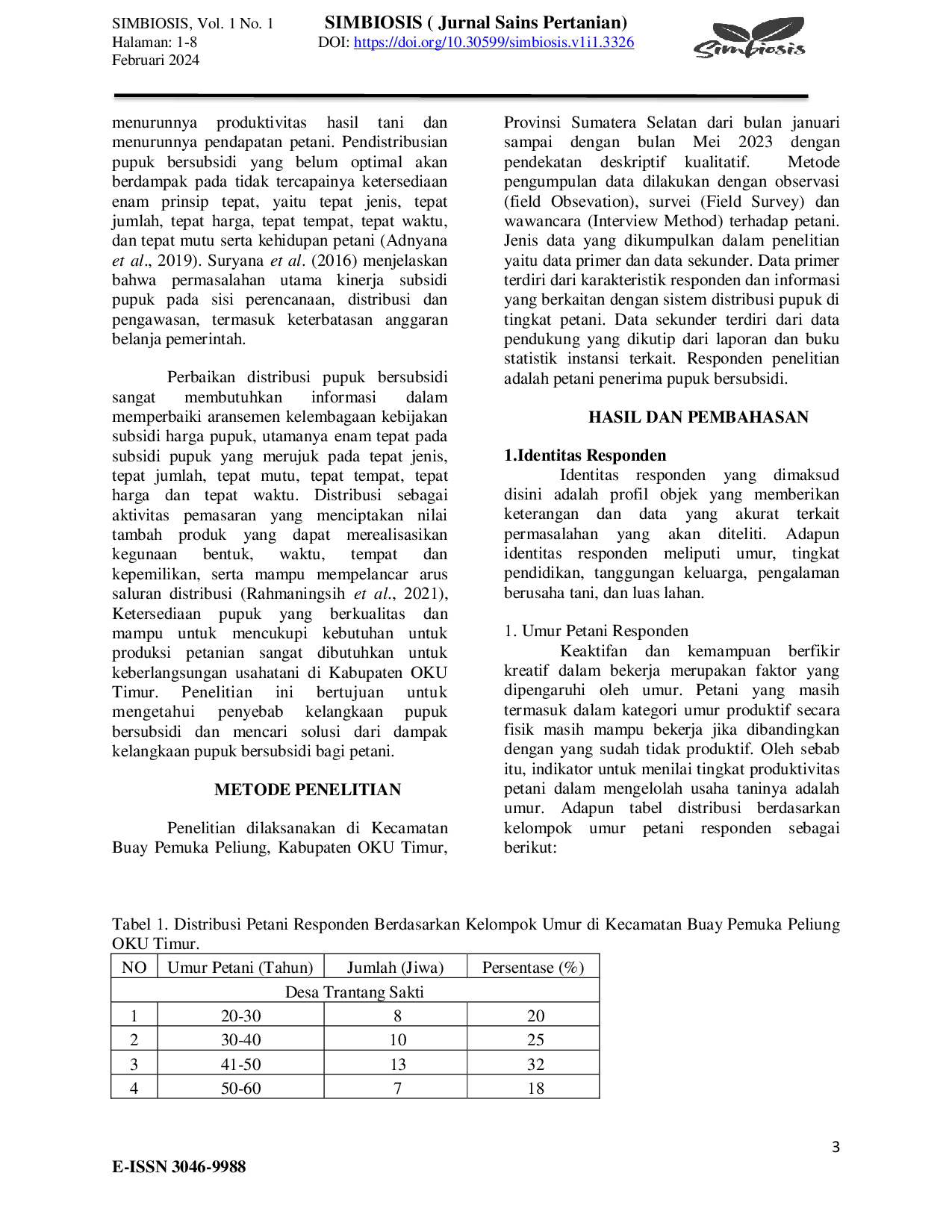 JURIS Implementasi Pendistribusian Pupuk Bersubsidi Di Tingkat Petani Kecamatan Buay Pemuka Peliung Ditinjau Dari Segi Ketepatan Tempat Jumlah Harga Jenis Waktu Dan Mutu