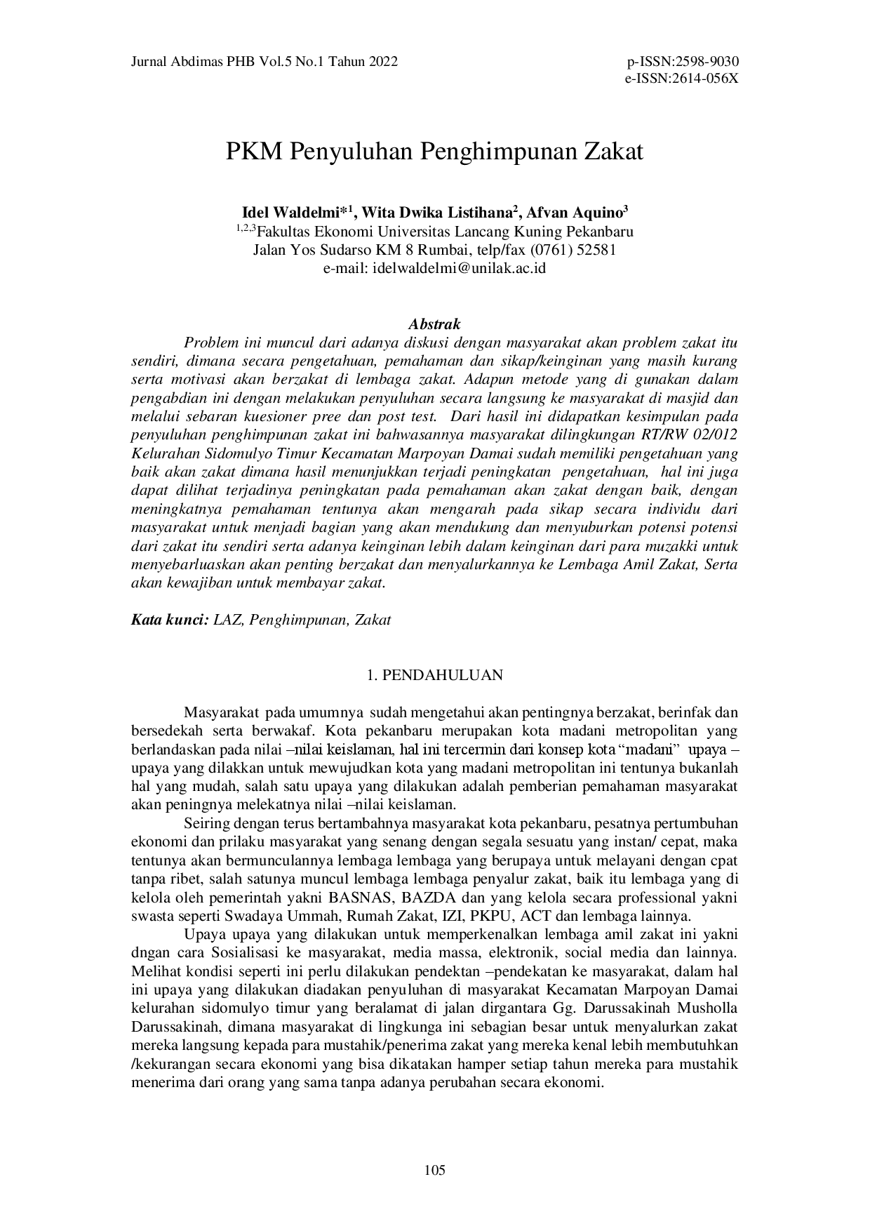 juris PKM Penyuluhan Penghimpunan Zakat