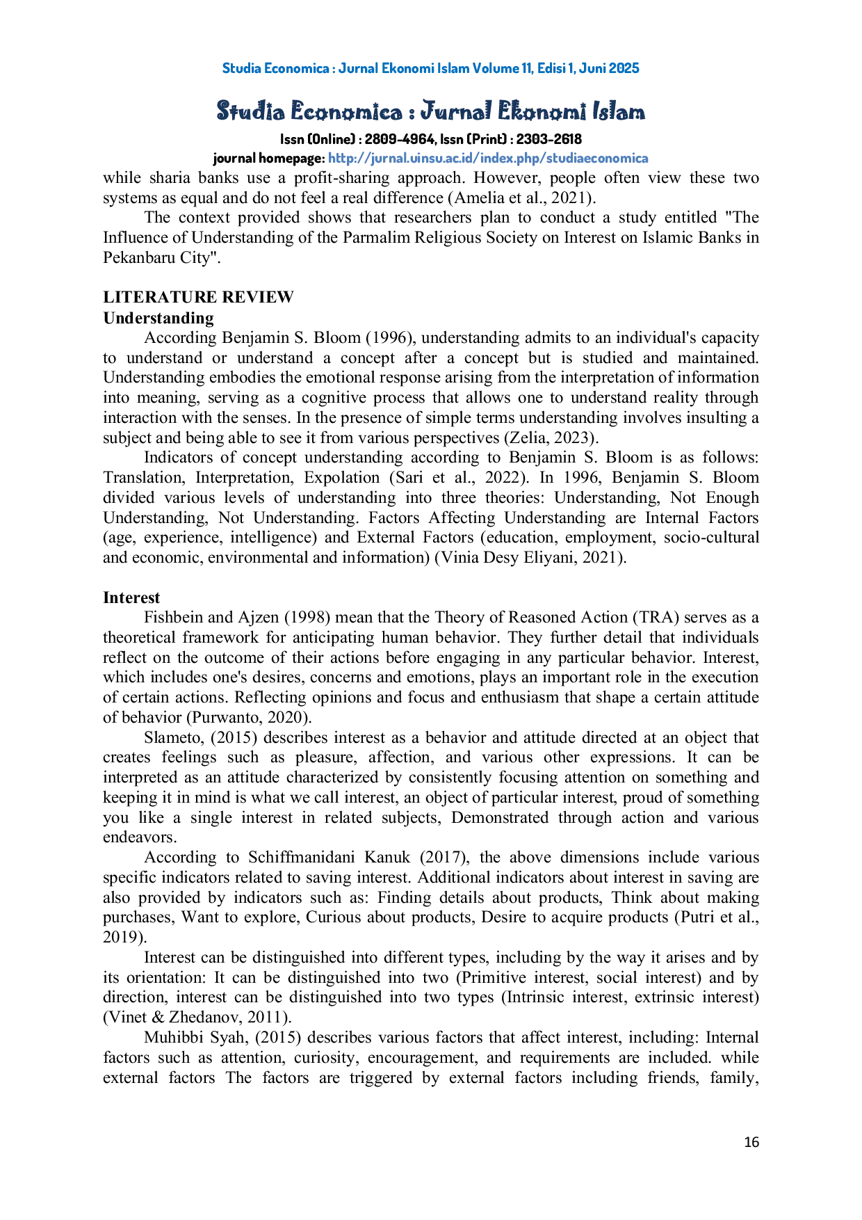 JURIS Parmalim Religious Community s Interest in Sharia Bank Parmalim Religious Community s Understanding of Interest Rate