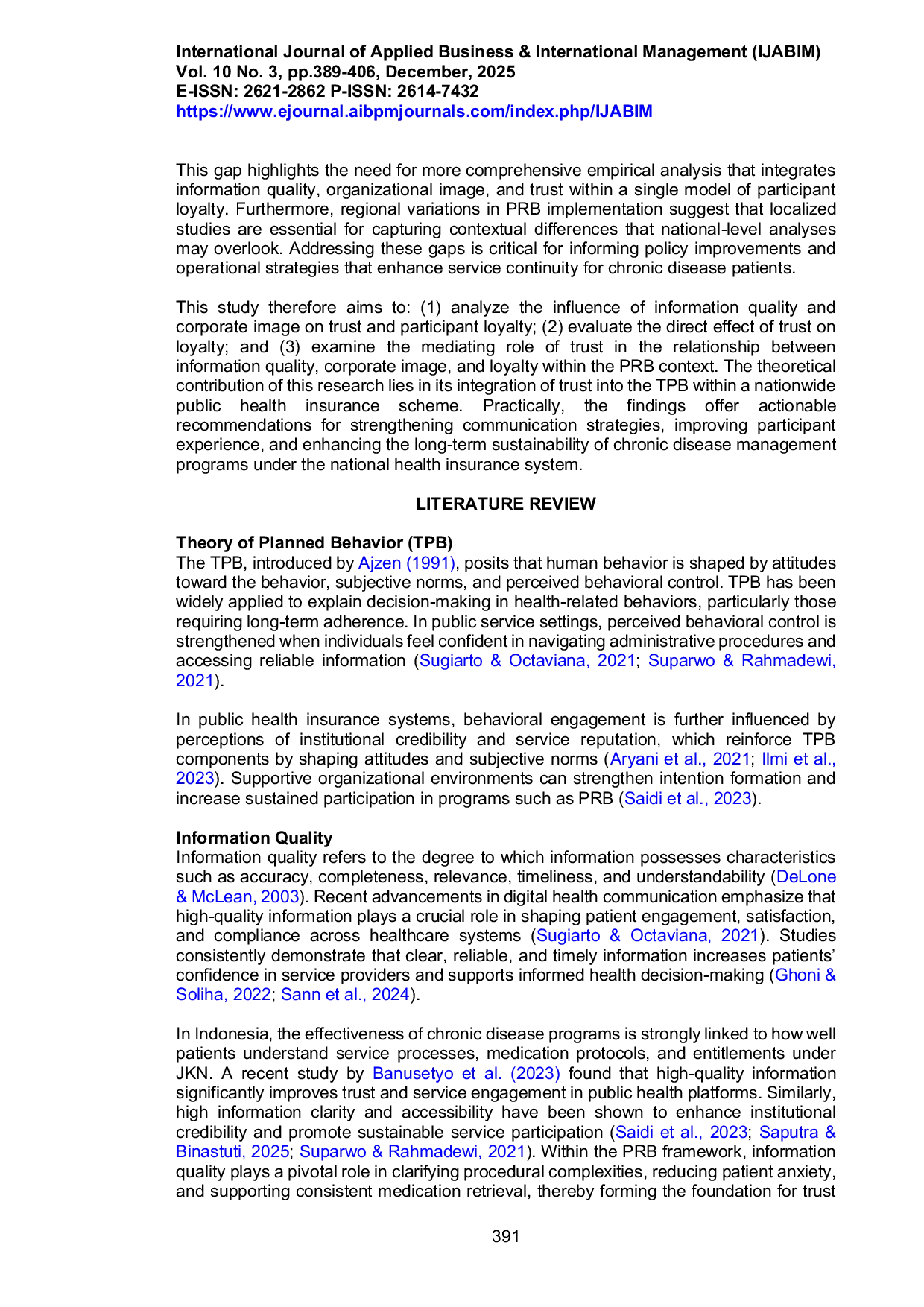 JURIS The Mediating Role of Trust in the Relationship Between Information Quality Corporate Image and Loyalty