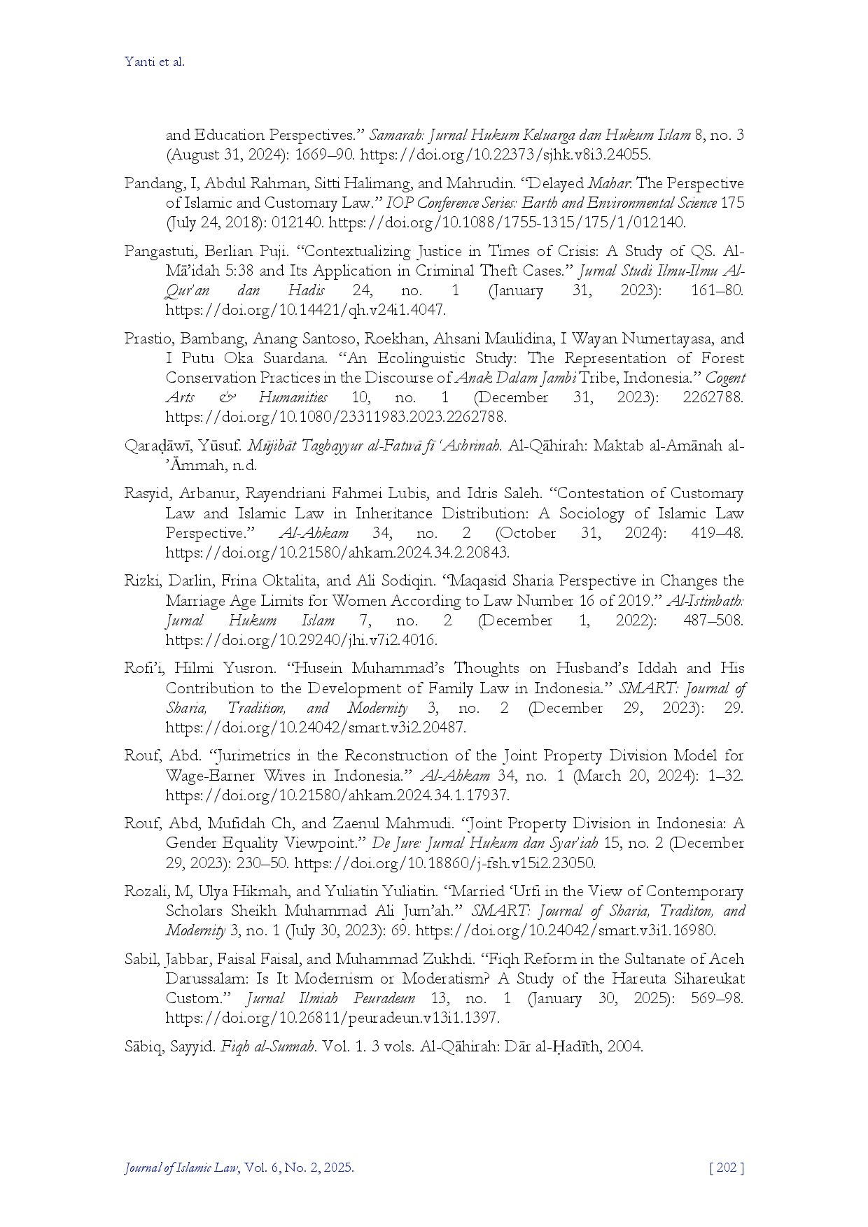 juris Negotiating Sharah and Customary Law Legal Pluralism in Familial Relationships among the Suku Anak Dalam in Jambi