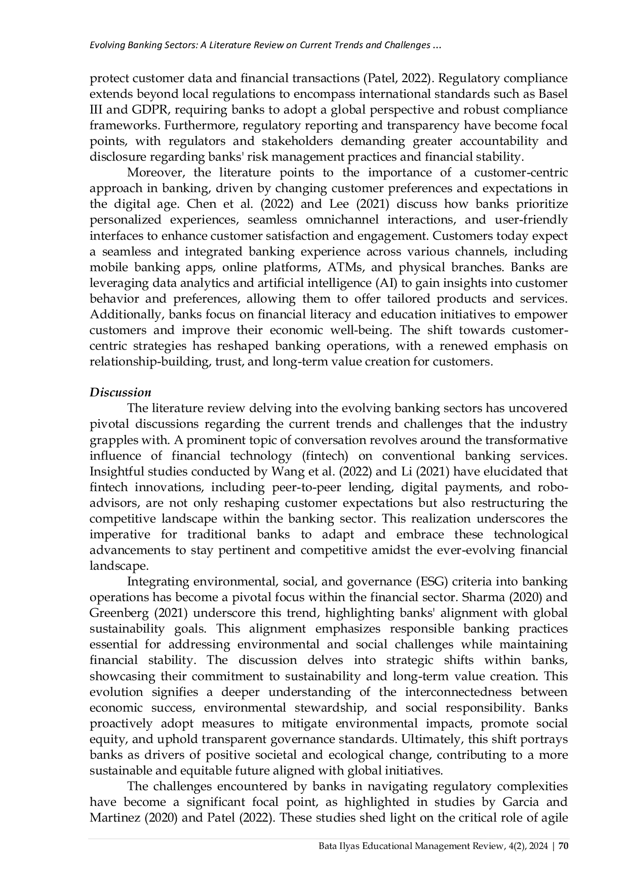 JURIS Evolving Banking Sectors A Literature Review on Current Trends and Challenges