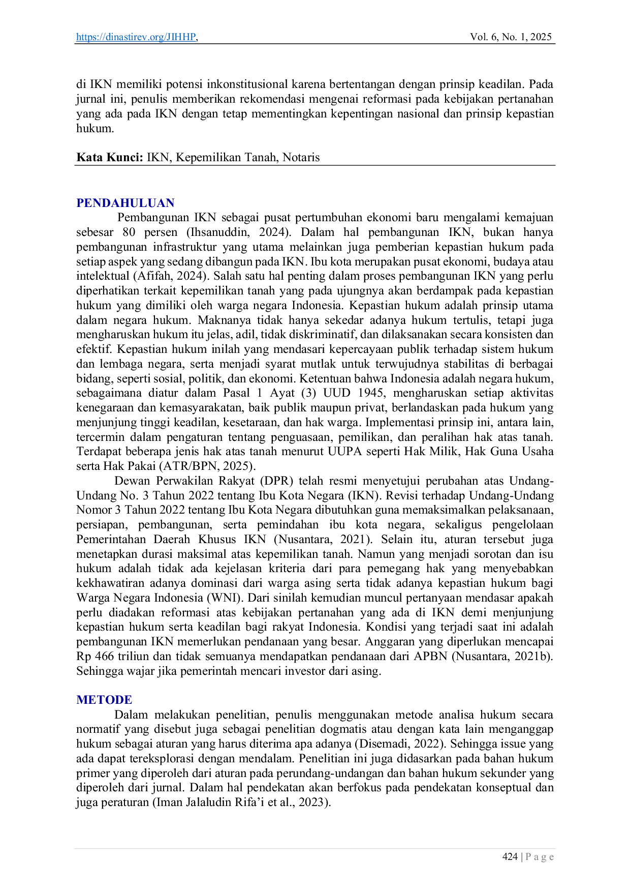 JURIS Reformasi Regulasi IKN Memperkuat Peran Notaris PPAT Dalam Mengatasi Dominasi Asing