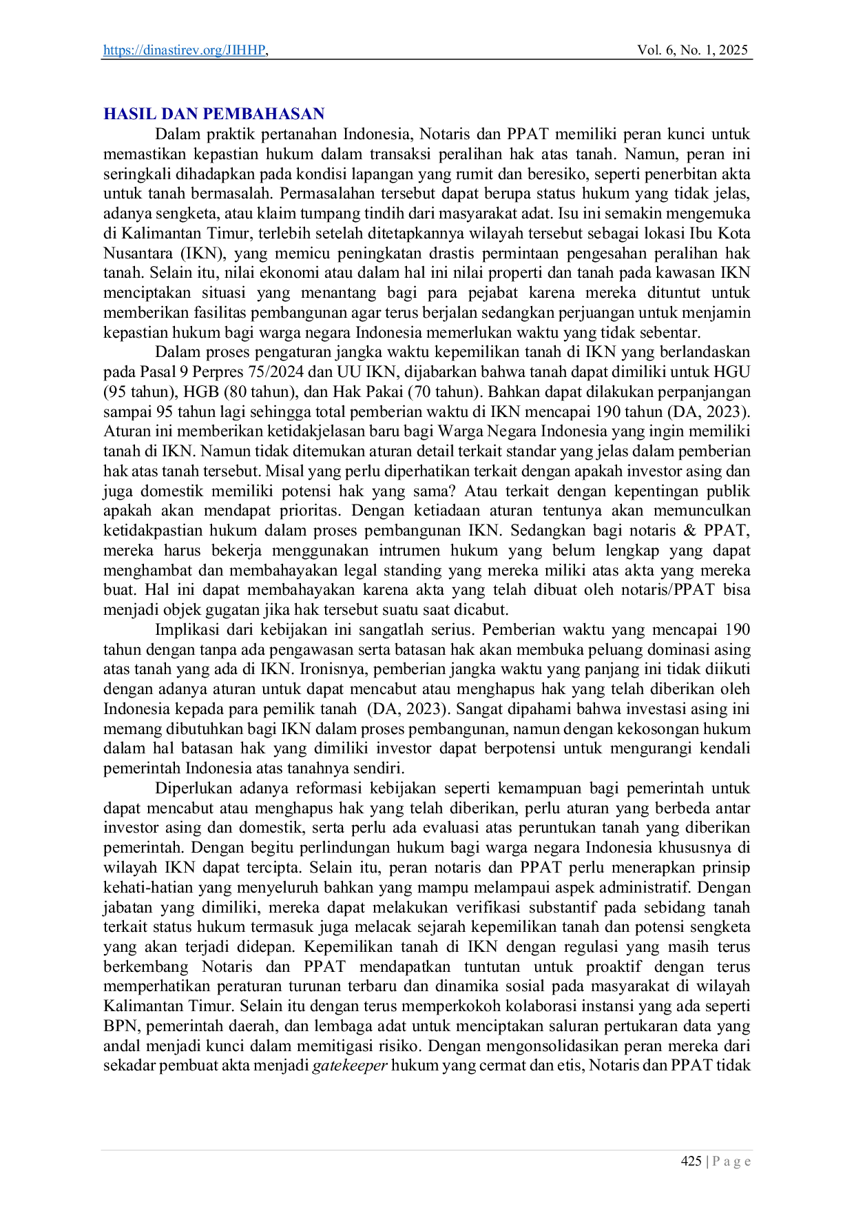 JURIS Reformasi Regulasi IKN Memperkuat Peran Notaris PPAT Dalam Mengatasi Dominasi Asing