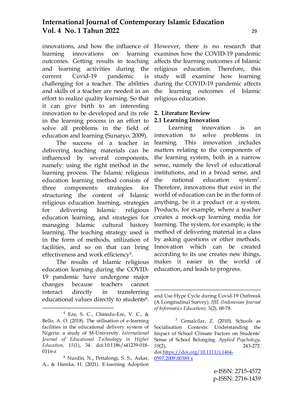 JURIS Islamic Religious Teachers Innovation in Improving Students Learning Outcomes During Covid 19 Pandemic