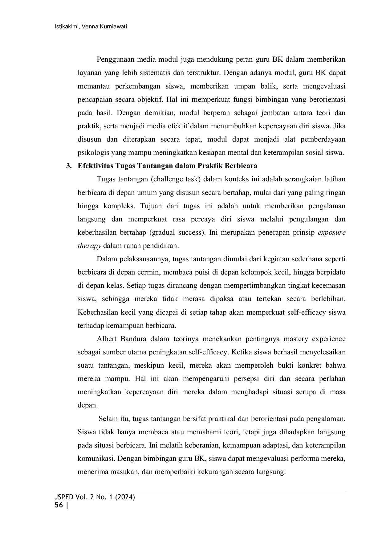 JURIS Upaya Meningkatkan Kepercayaan Diri Siswa dalam Berbicara di Depan Umum dengan Media Modul dan Tugas Tantangan