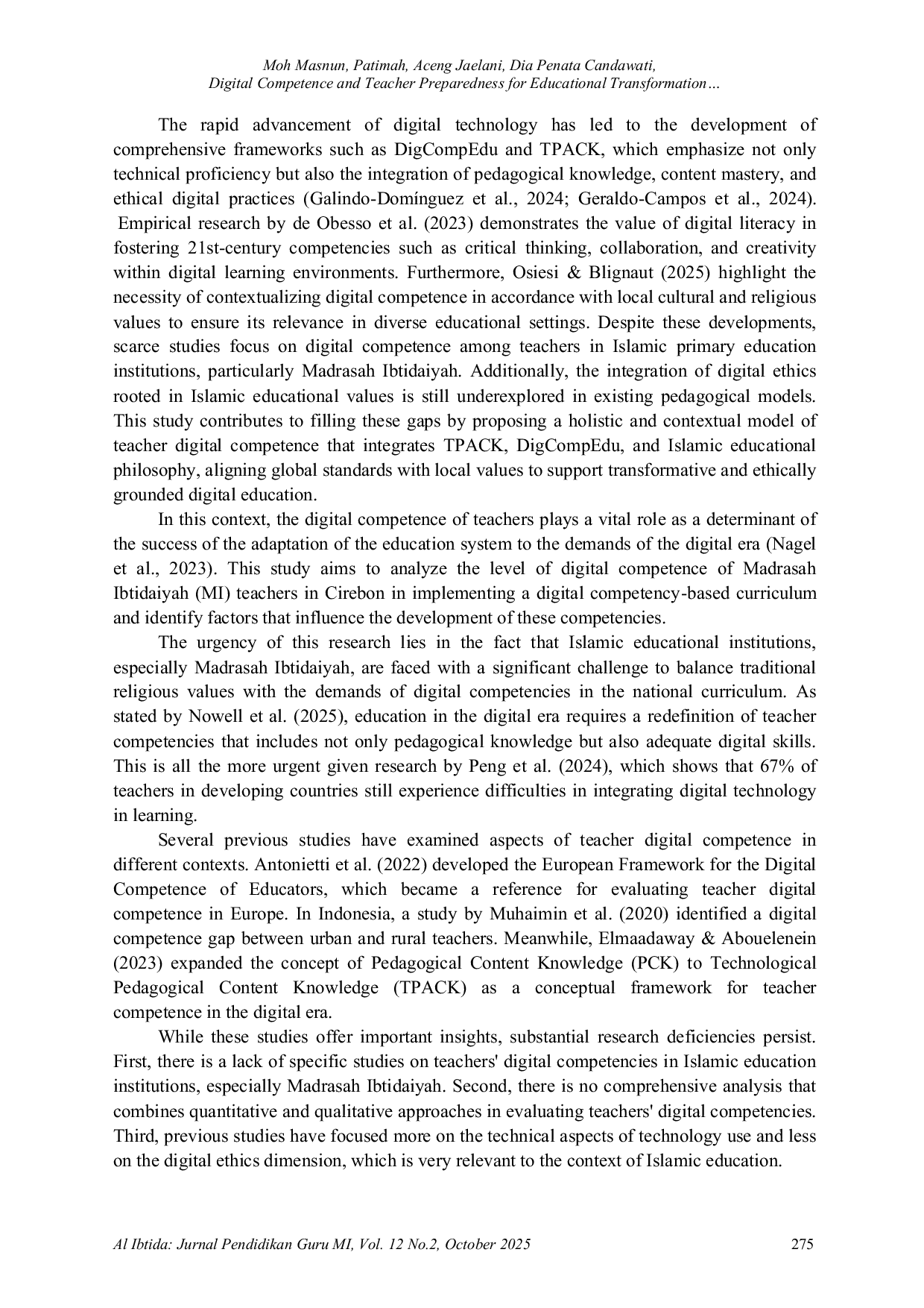 JURIS Digital Competence and Teacher Preparedness for Educational Transformation in the Merdeka Curriculum Framework