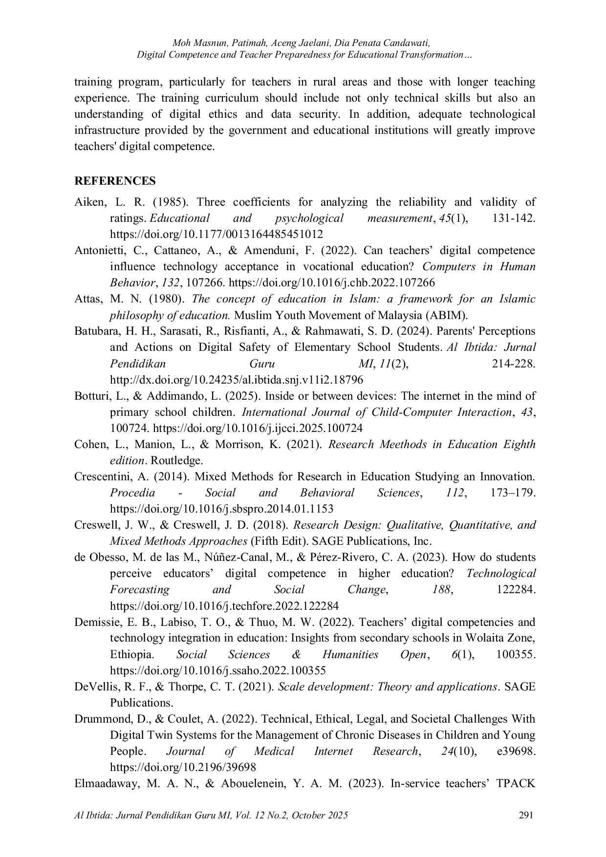 JURIS Digital Competence and Teacher Preparedness for Educational Transformation in the Merdeka Curriculum Framework