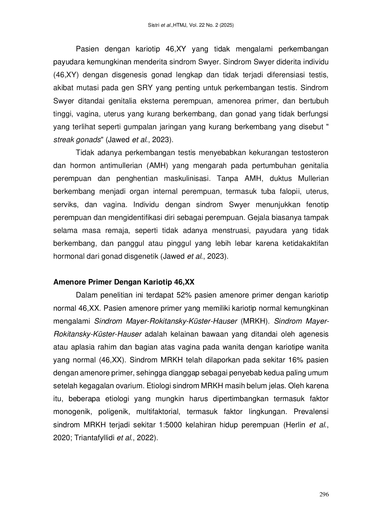 JURIS Analisis Sitogenetika Pada Pasien Dengan Amenore Primer