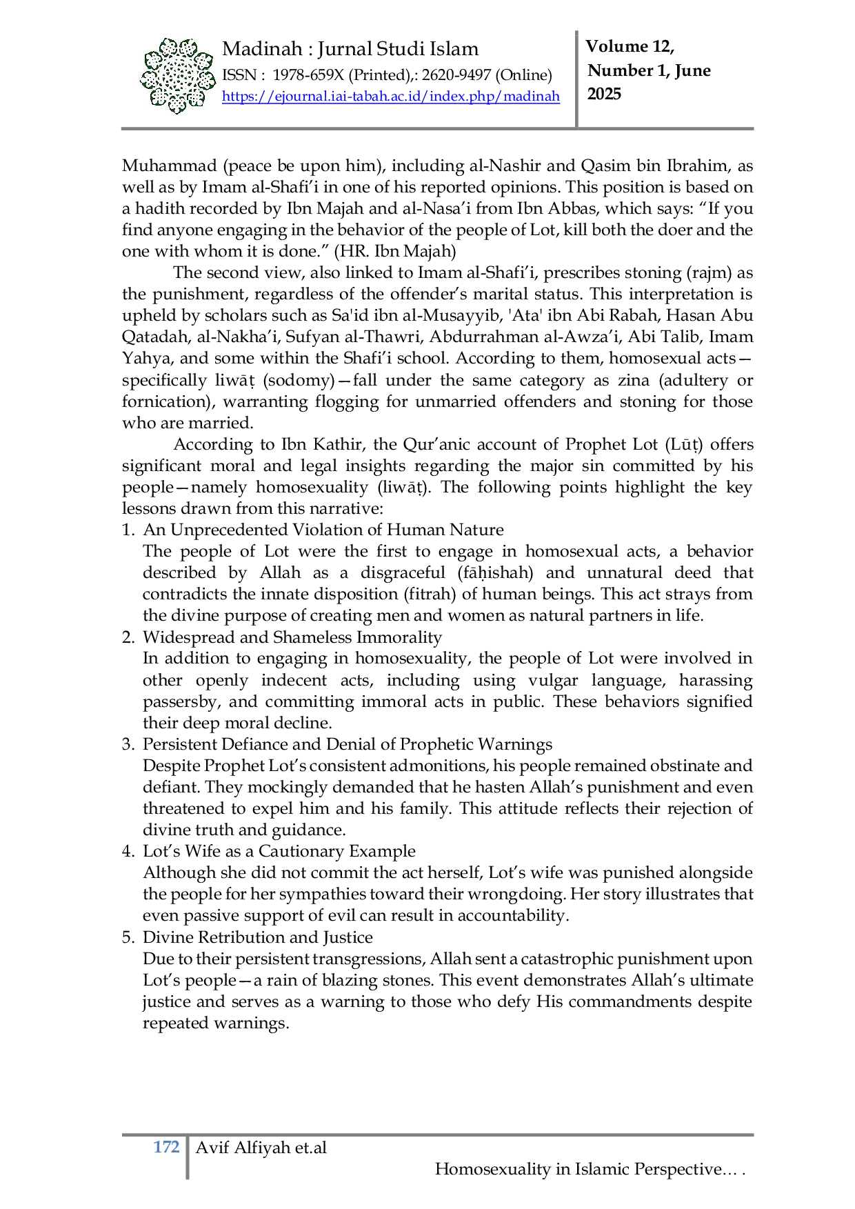 JURIS Homosexuality in Islamic Perspective A Legal and Moral Study Based on Ibn Kathir s Thematic Interpretation
