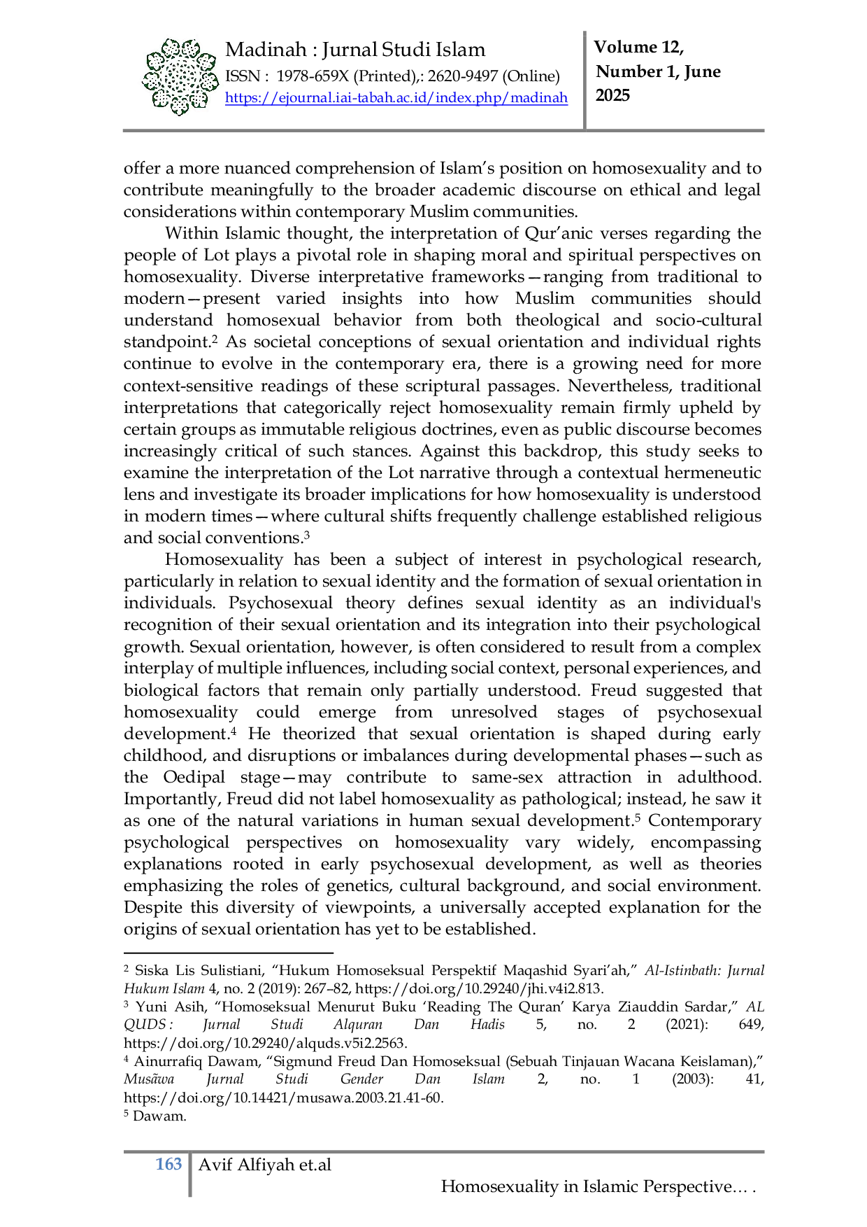 JURIS Homosexuality in Islamic Perspective A Legal and Moral Study Based on Ibn Kathir s Thematic Interpretation