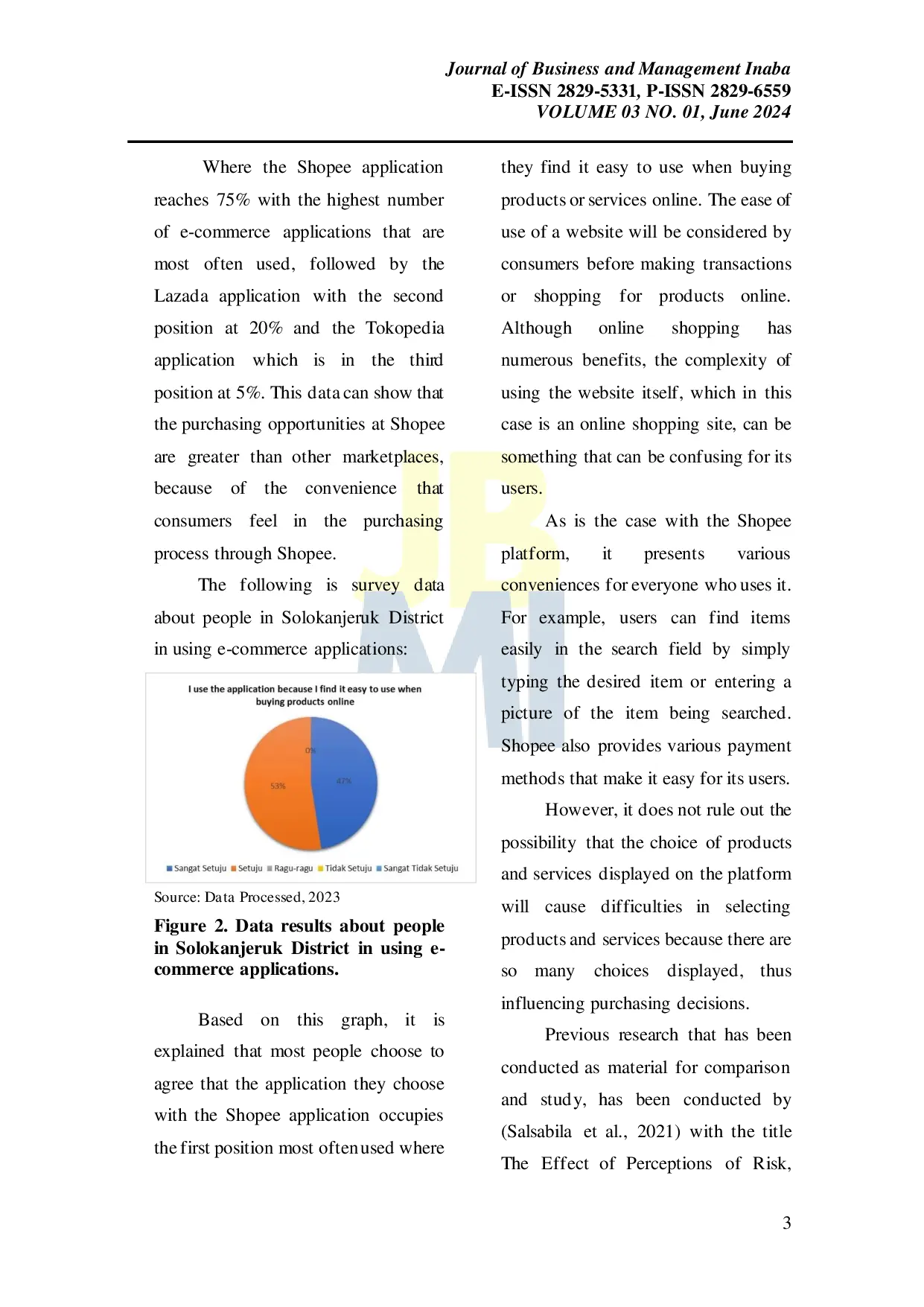 JURIS The Influence of Perceived Ease of Use on Online Purchasing Decisions on E Commerce Shopee in Solokanjeruk District Bandung Regency