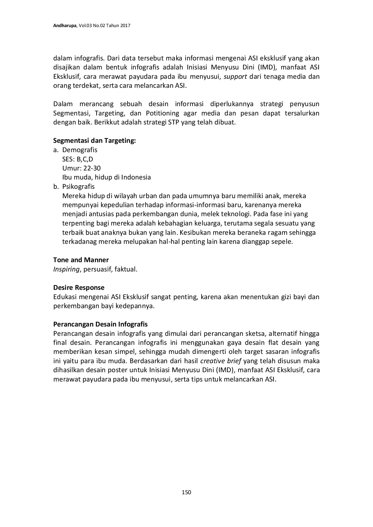 JURIS Perancangan Infografis Asi Eksklusif sebagai Upaya Peningkatan Kesadaran Masyarakat pada Gizi Bayi