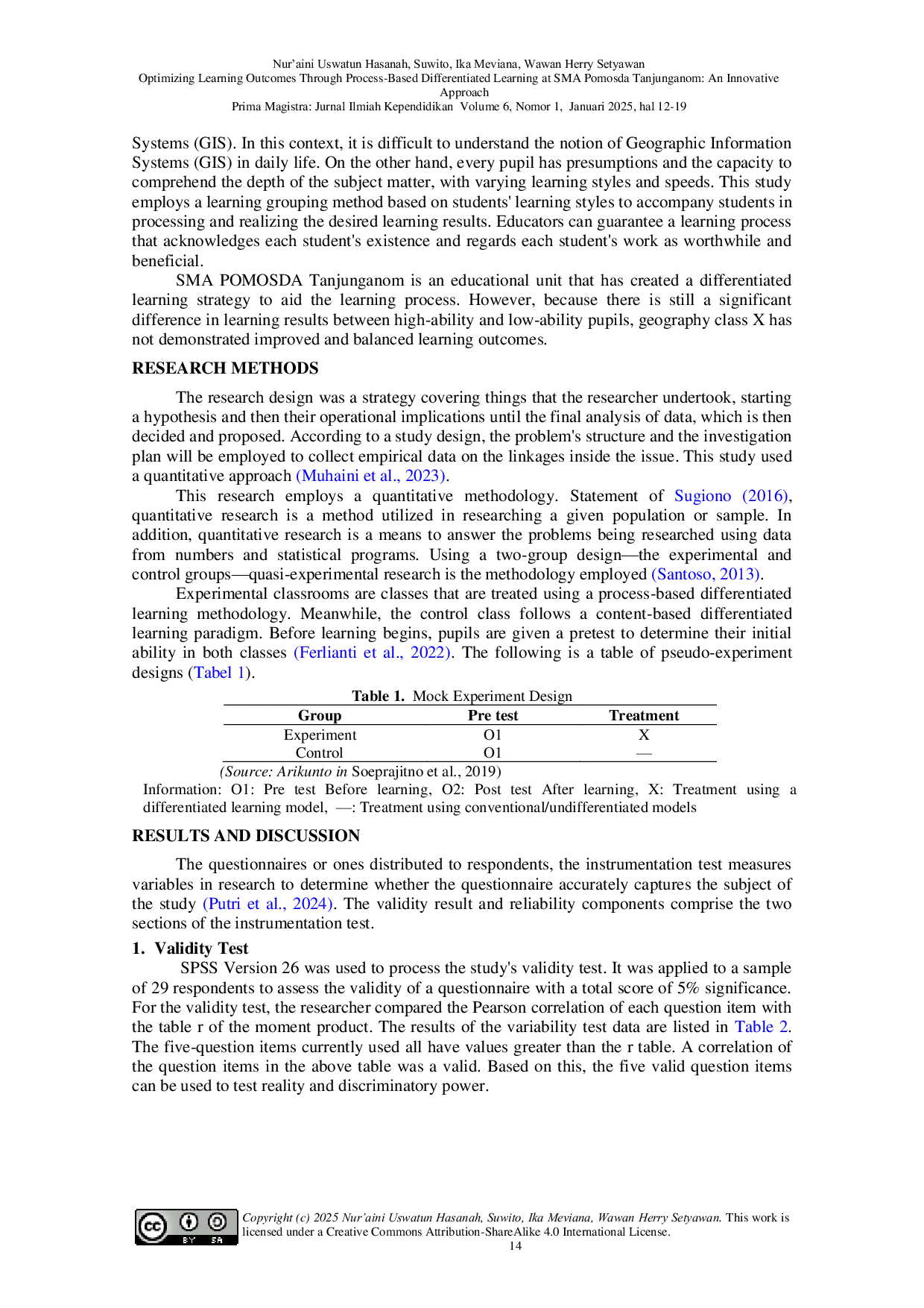 JURIS Optimizing Learning Outcomes Through Process Based Differentiated Learning At Sma Pomosda Tanjunganom An Innovative Approach