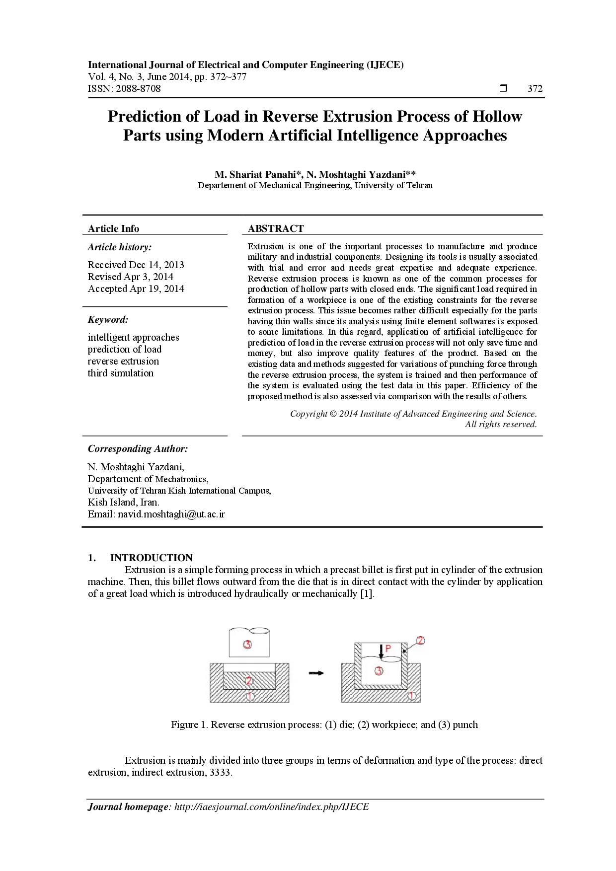 juris Prediction of Load in Reverse Extrusion Process of Hollow Parts using Modern Artificial Intelligence Approaches