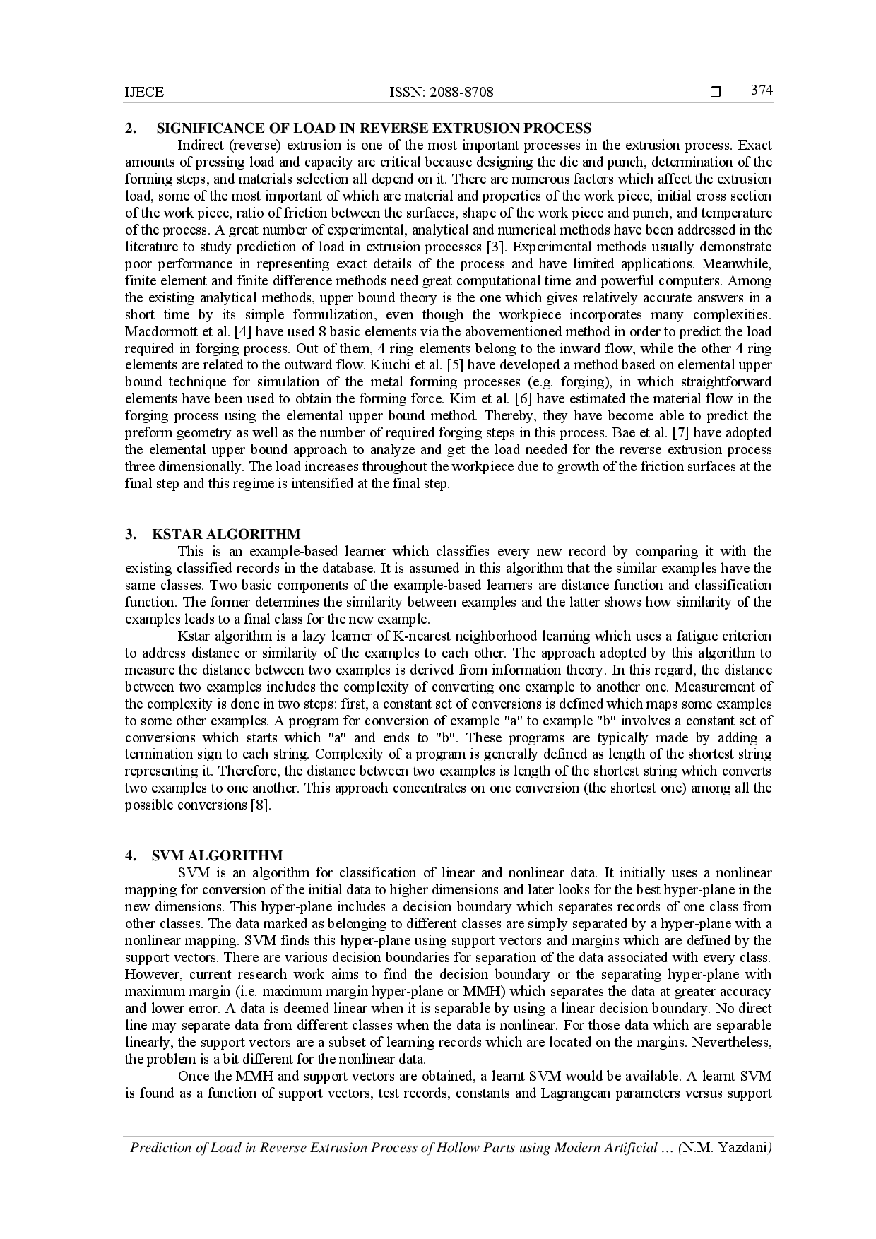 juris Prediction of Load in Reverse Extrusion Process of Hollow Parts using Modern Artificial Intelligence Approaches