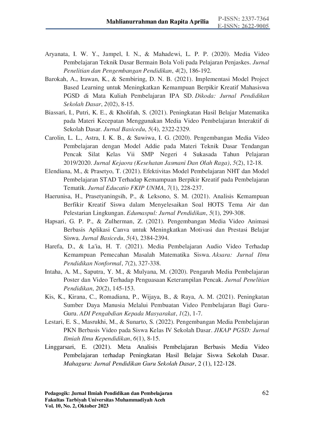 JURIS Penerapan Media Pembelajaran Video untuk Meningkatkan Profil Pelajar Pancasila Siswa Sekolah Dasar