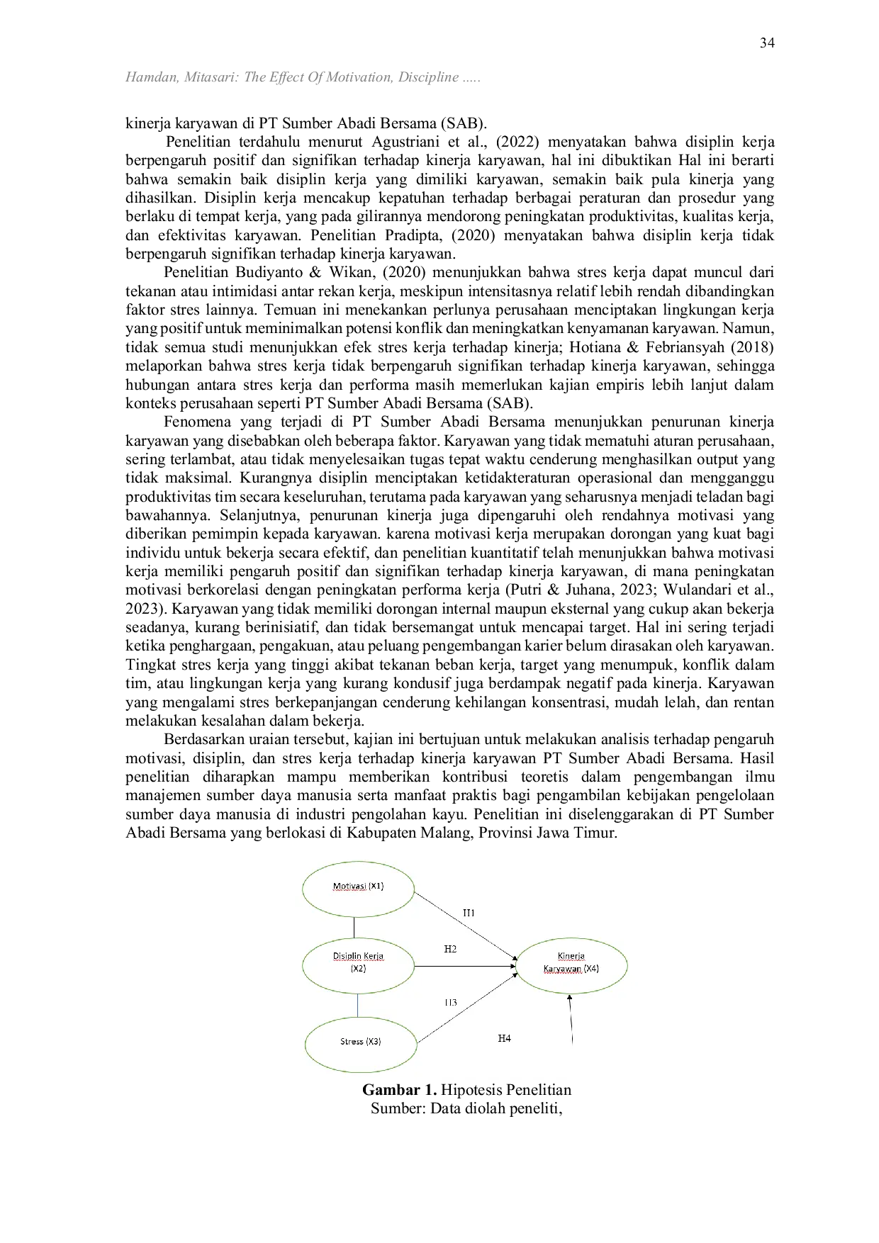 JURIS The Effect Of Motivation Discipline And Work Stress On Employee Performance At PT Sumber Abadi Bersama Sab