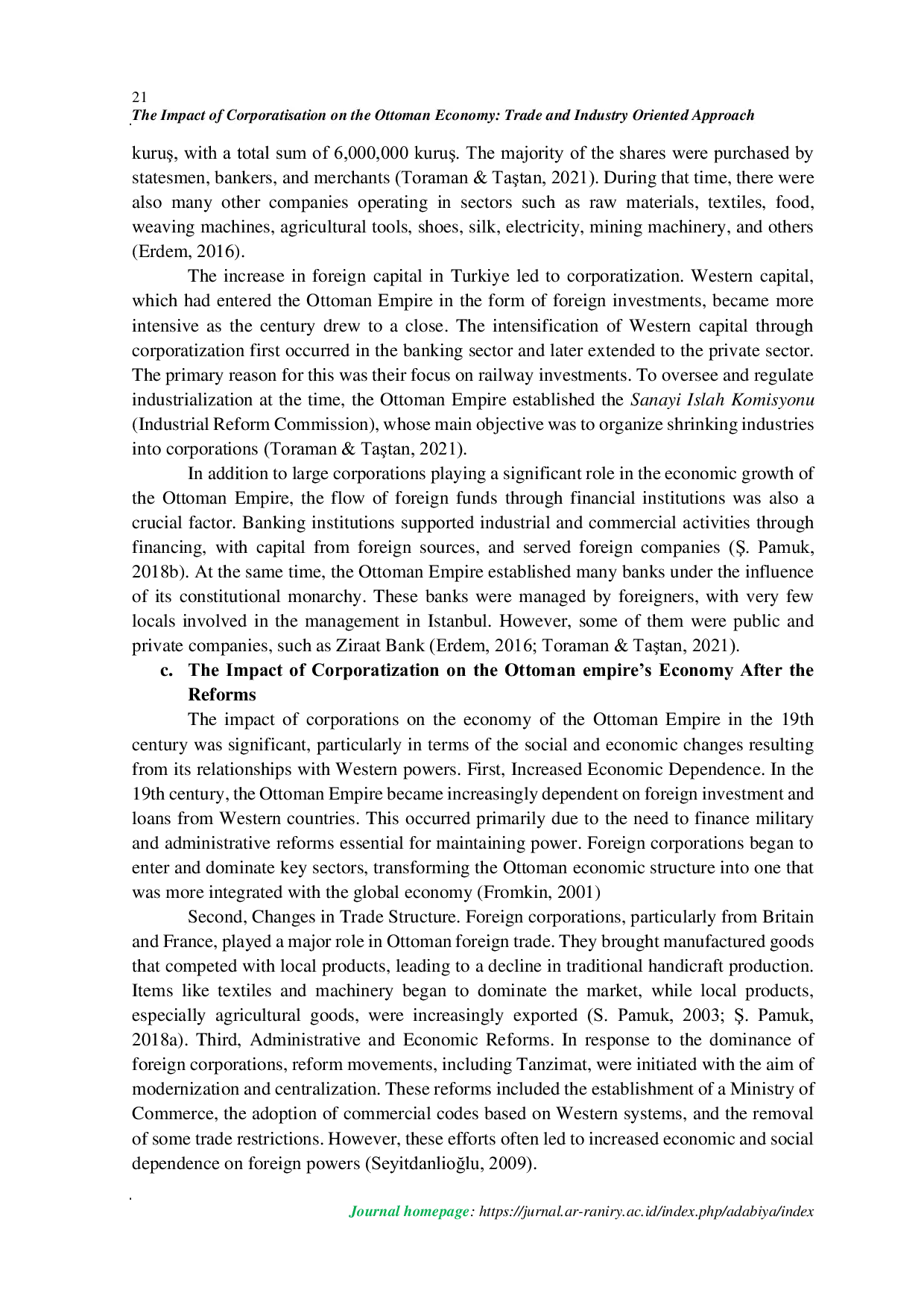 JURIS Dampak Korporatisasi pada Ekonomi Kekaisaran Ottoman Pendekatan Berorientasi Perdagangan dan Industri