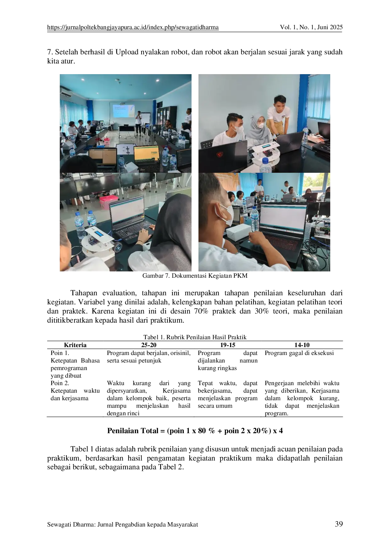 JURIS Pengabdian Masyarakat Pelatihan Pemrograman Robot Encoder Berbasis Arduino Ide