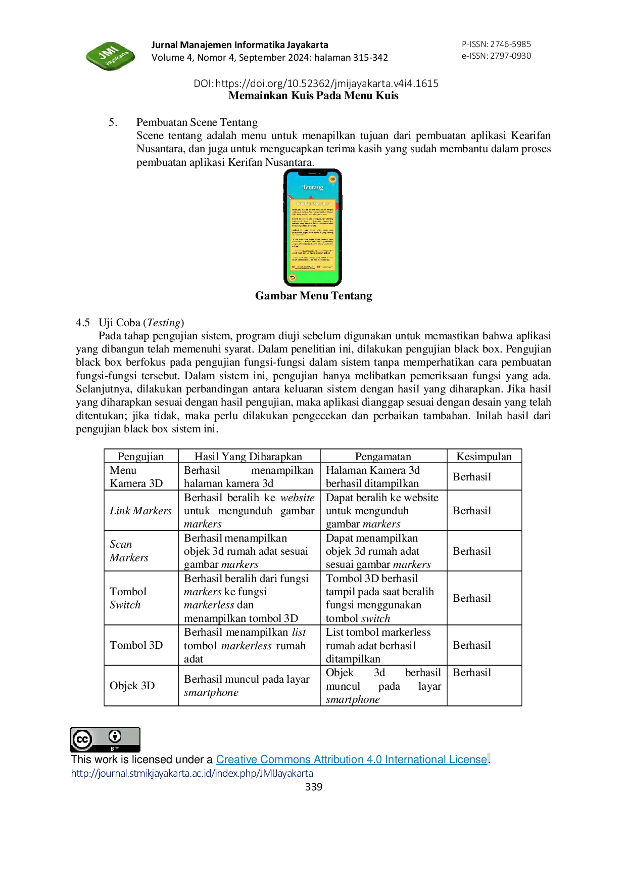 JURIS Pembuatan Aplikasi Mobile Augmented Reality untuk Visualisasi Rumah Adat Berbasis Unity