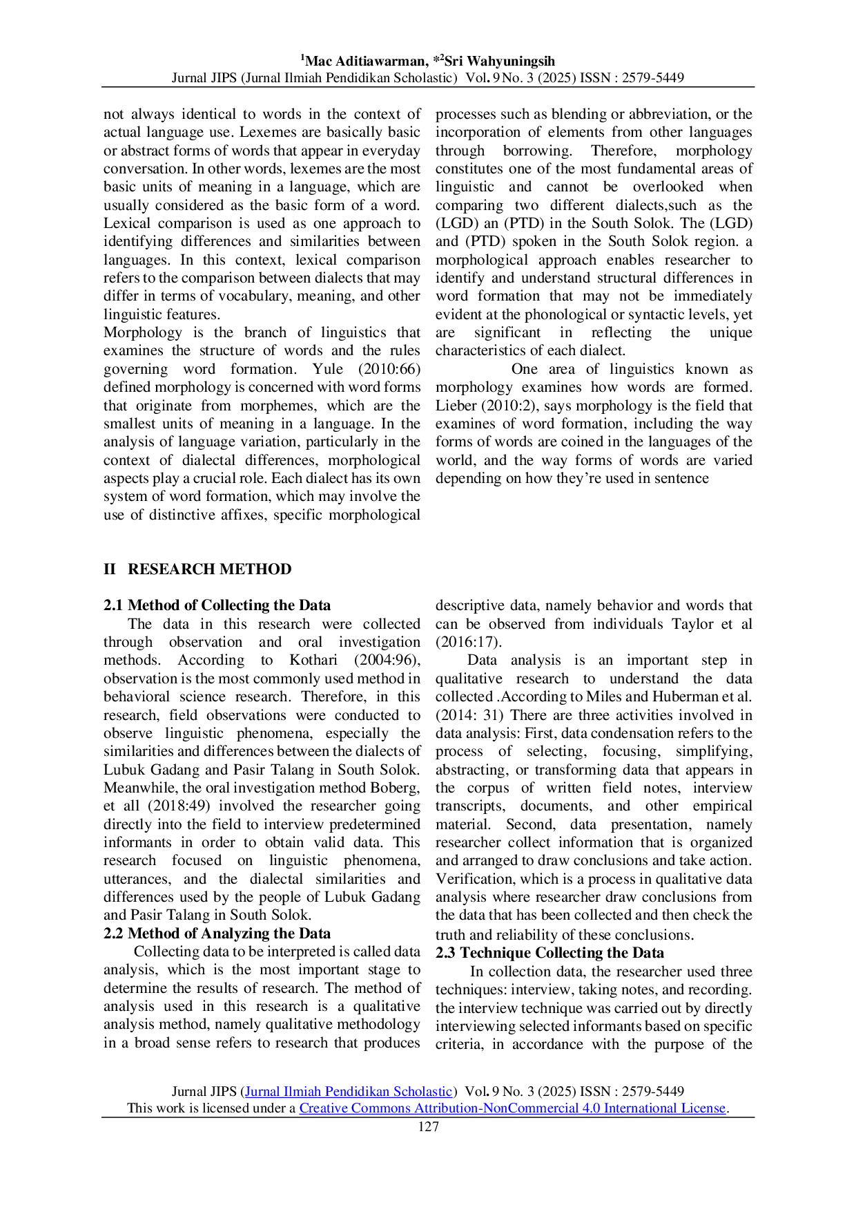 JURIS The Comparison Between Lubuk Gadang and Pasir Talang Dialect in South Solok